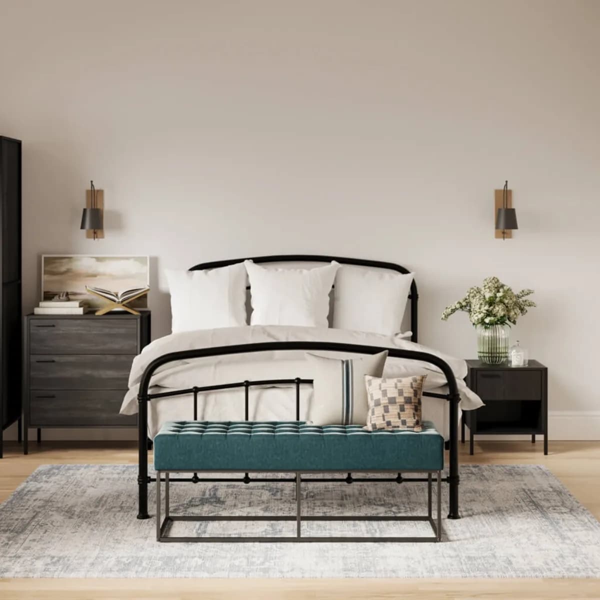 5'0 Halston Black Kingsize Bed