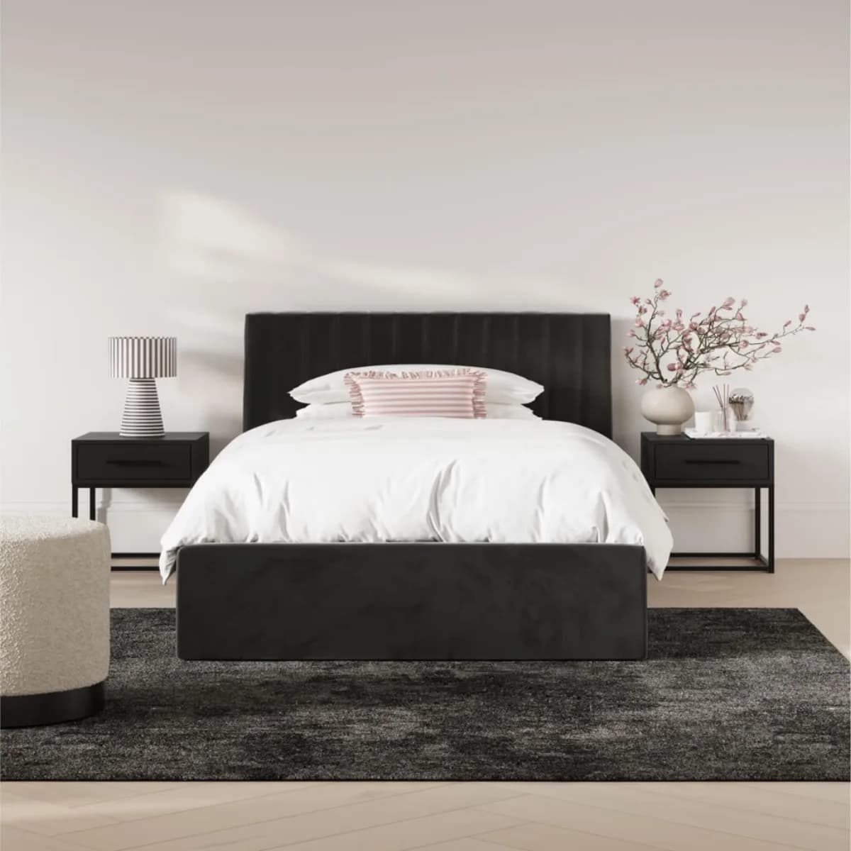 Berlin Black Ottoman Single Bed
