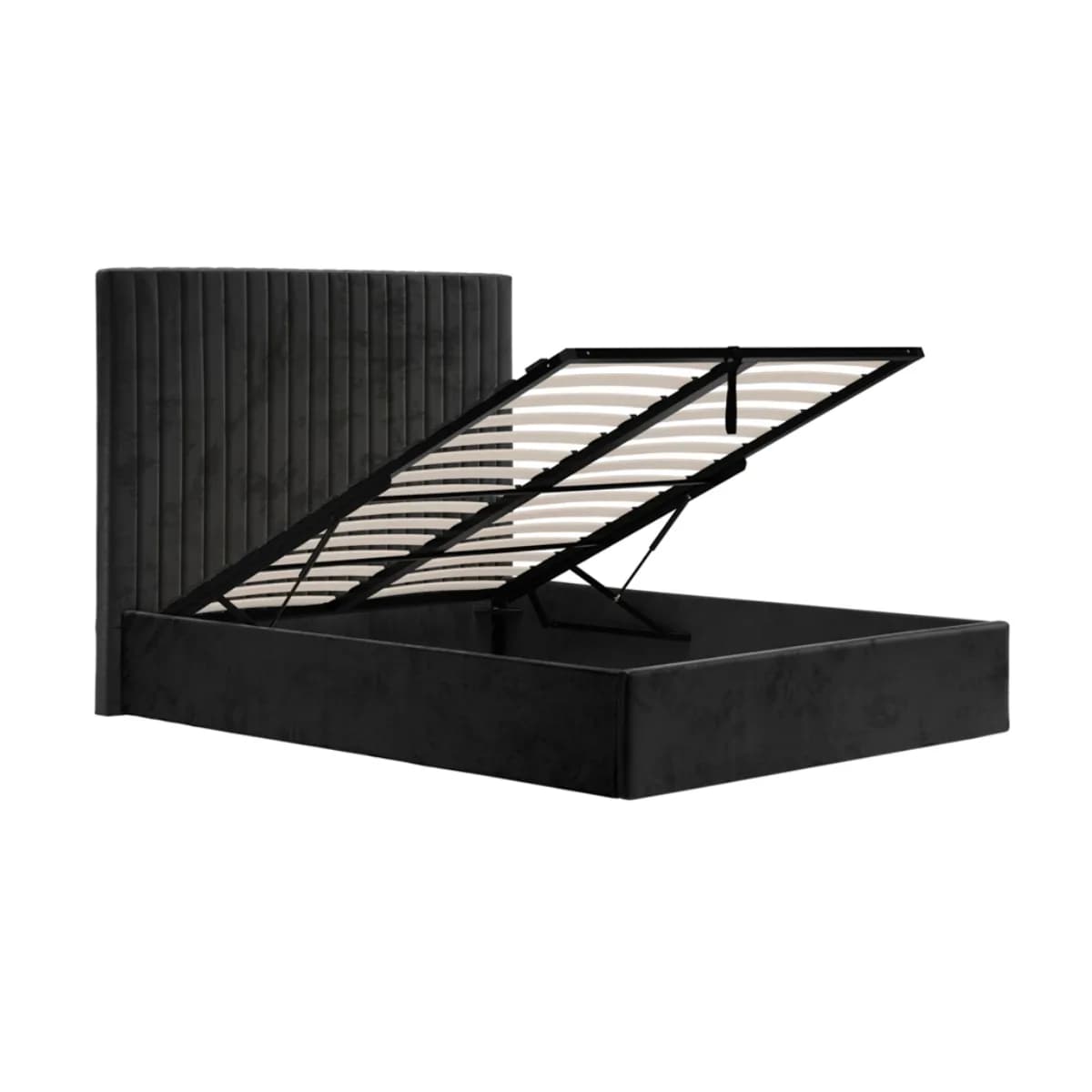 Berlin Black Tall Ottoman King Size Bed