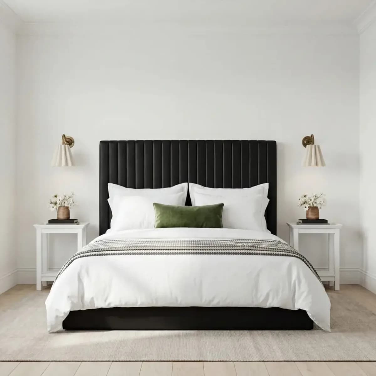 Berlin Black Tall Ottoman Super King Size Bed