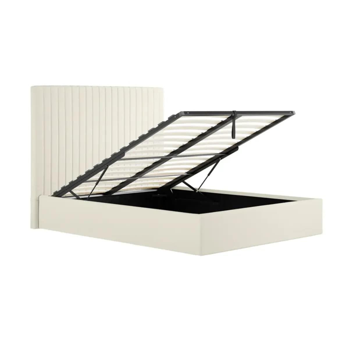 Berlin Milk Tall Ottoman King Size Bed