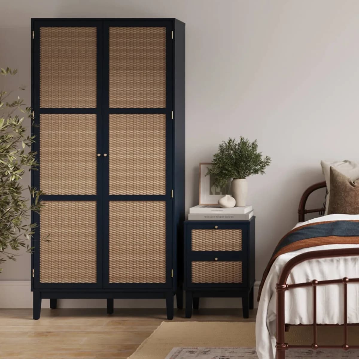 Bordeaux Blue 2 Door Wardrobe