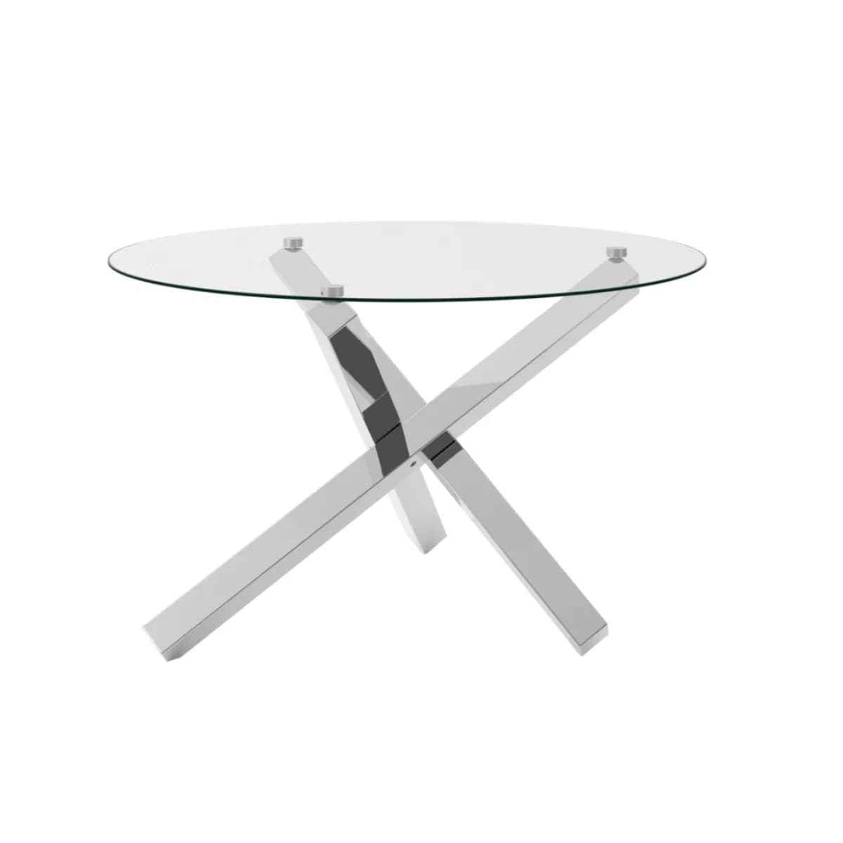 Capri Clear / Silver Dining Table