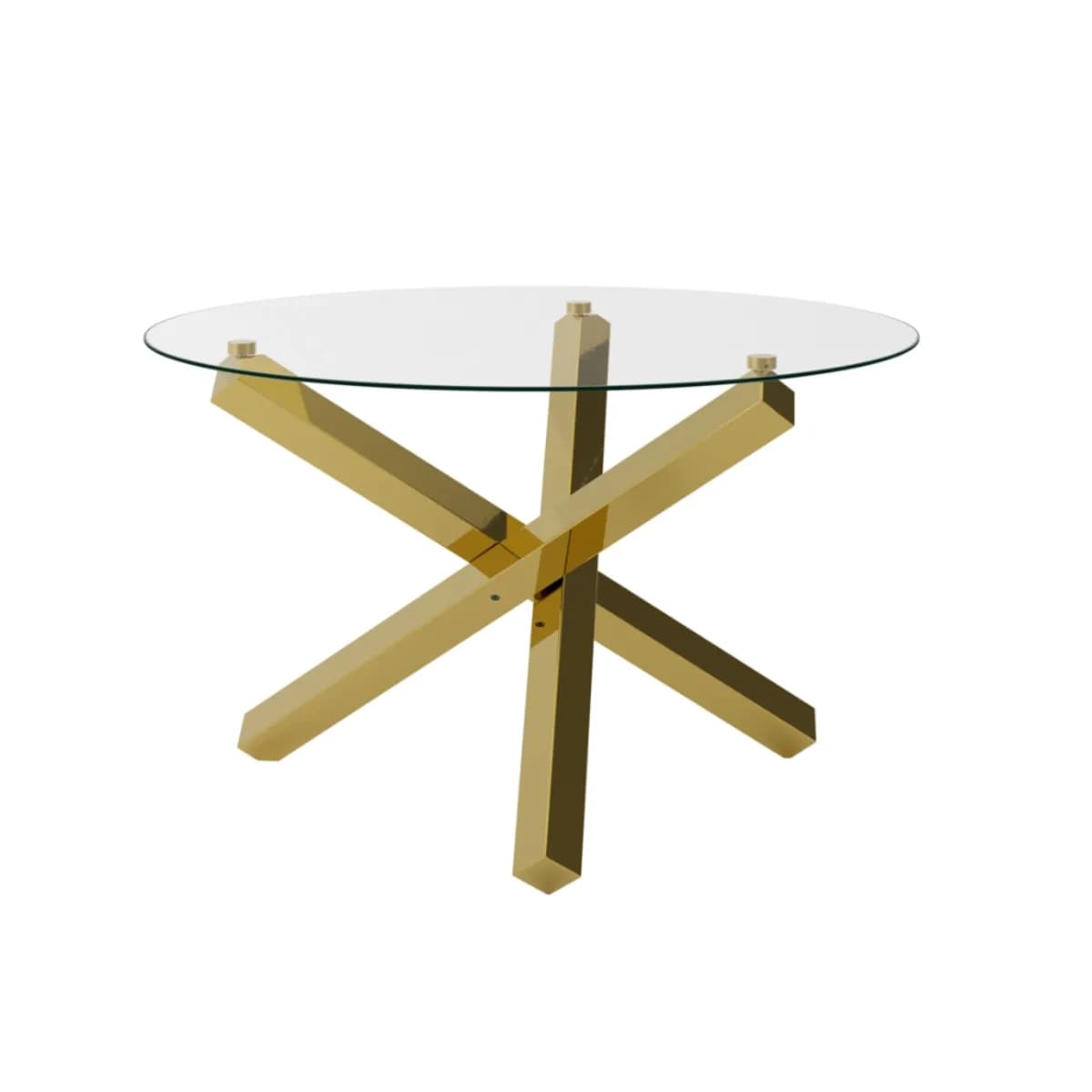 Capri Dining Table Glass Top With Gold Metal Legs