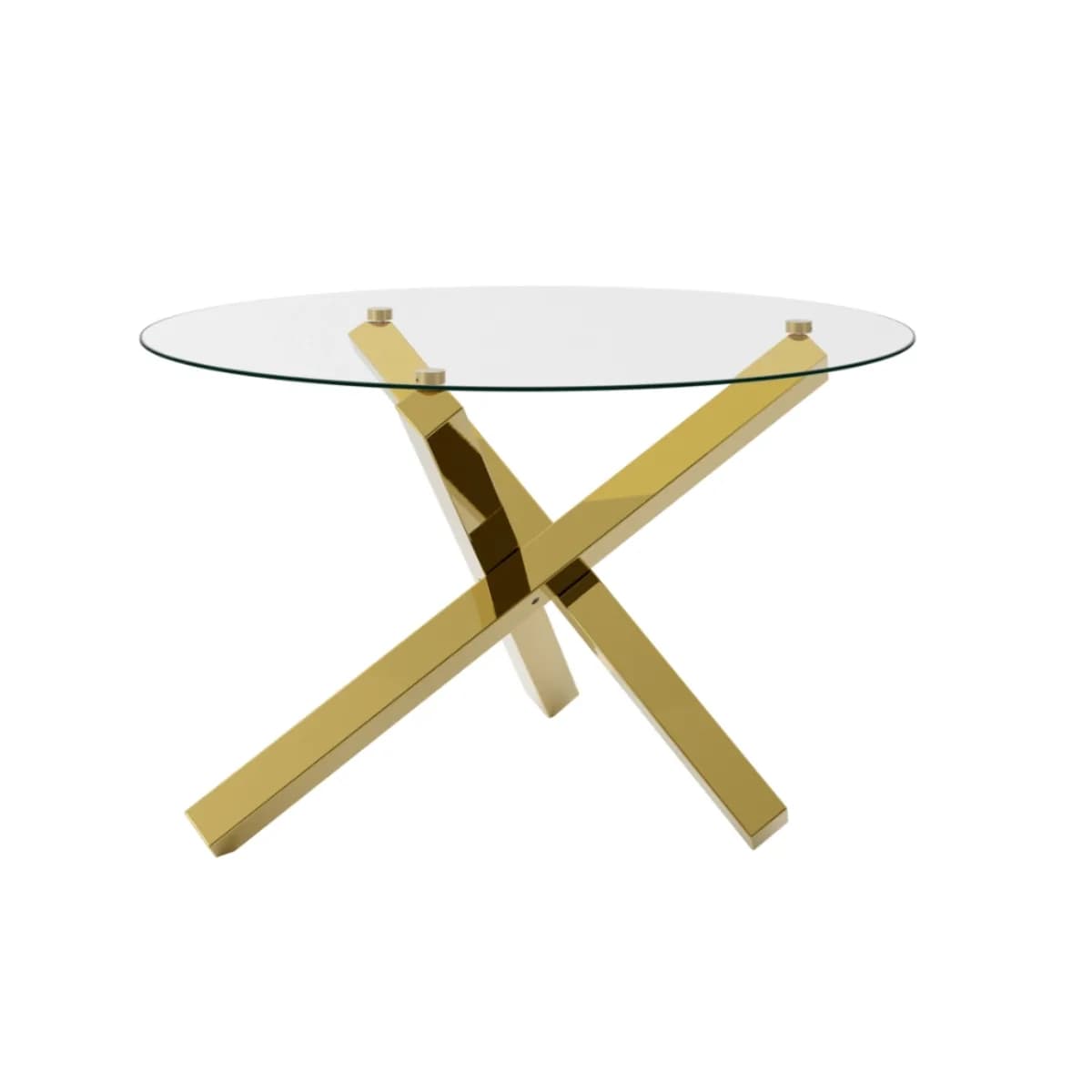Capri Dining Table Glass Top With Gold Metal Legs