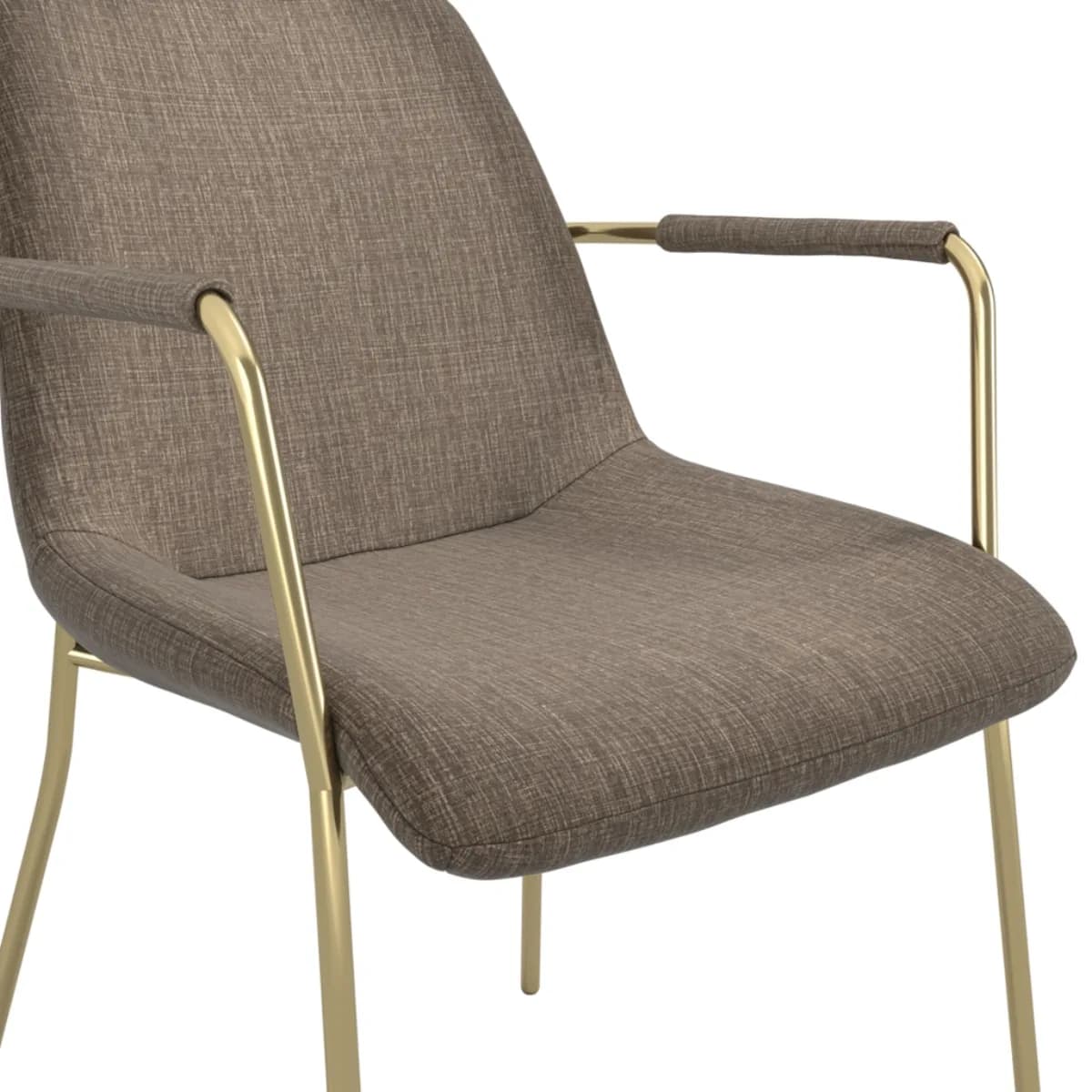 Carlo Taupe / Gold / Arms Dining Chair