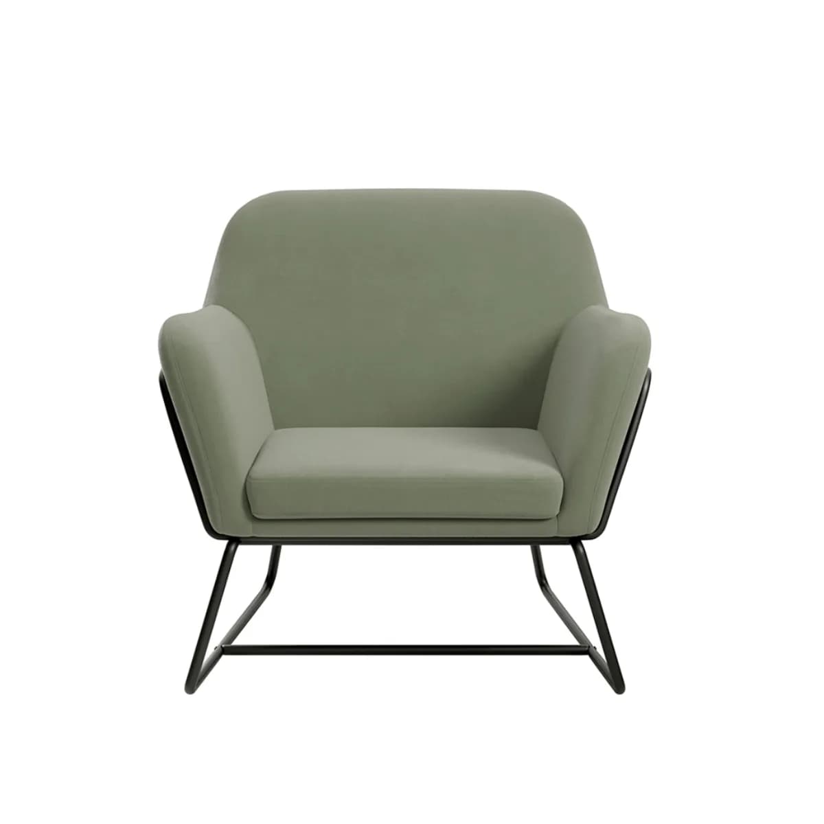Charles Armchair Sage Velvet / Matte Black