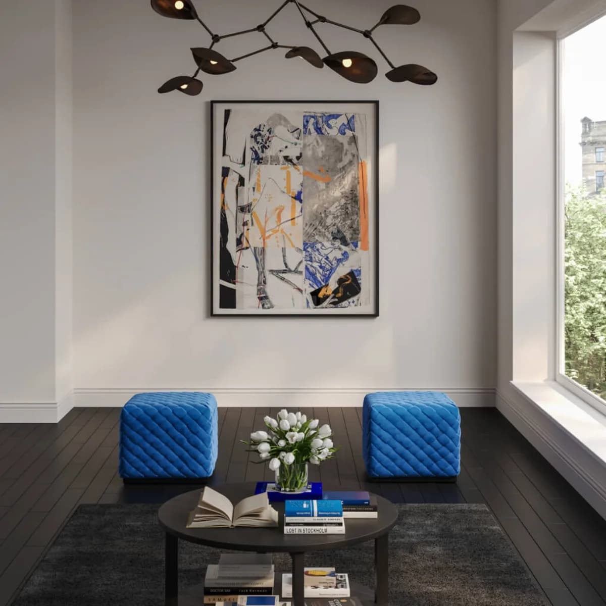 Colline Small Cobalt Pouffe