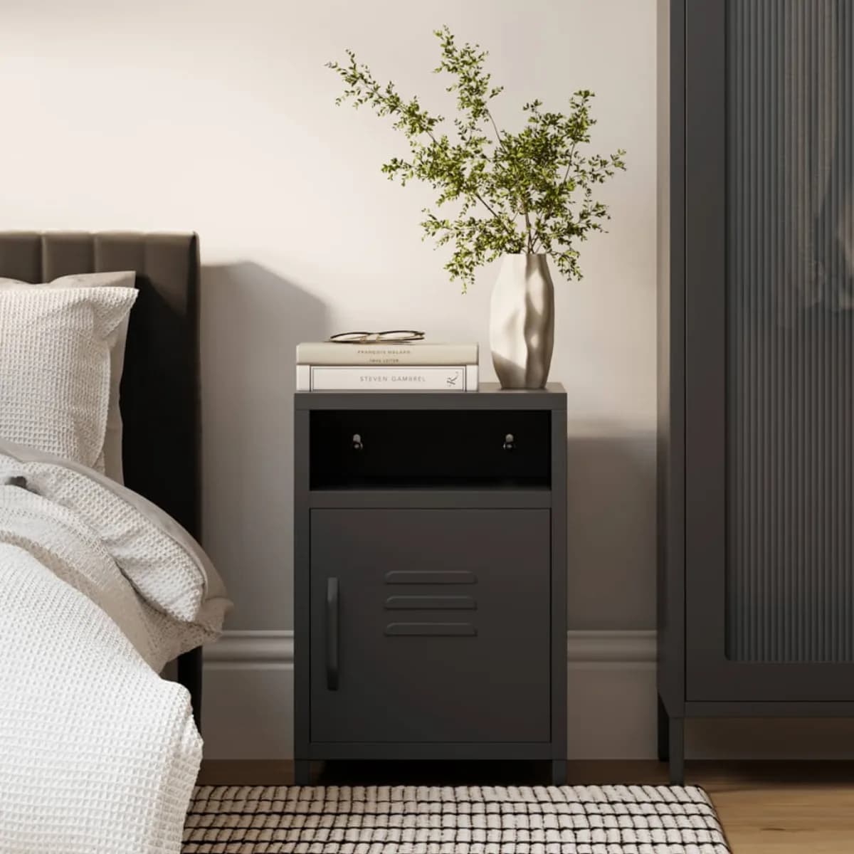 Dillon Black Bedside Cabinet