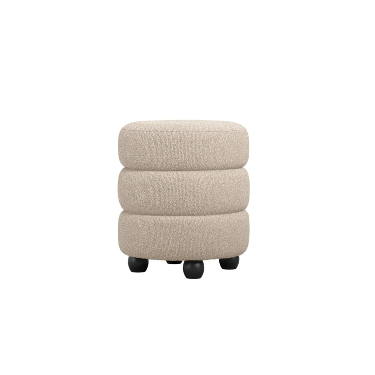 Emi Buff / Black Pouffe