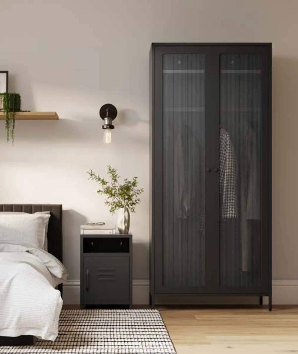 Ives Black 2 Door Wardrobe