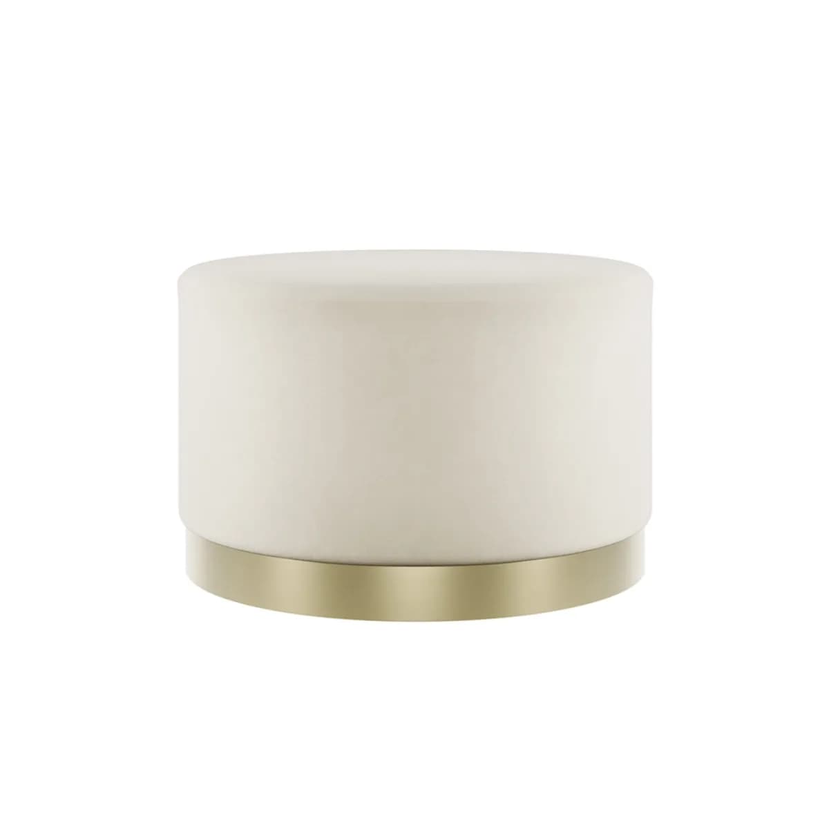 Lara Pouffe Cream Velvet / Brushed Gold Large