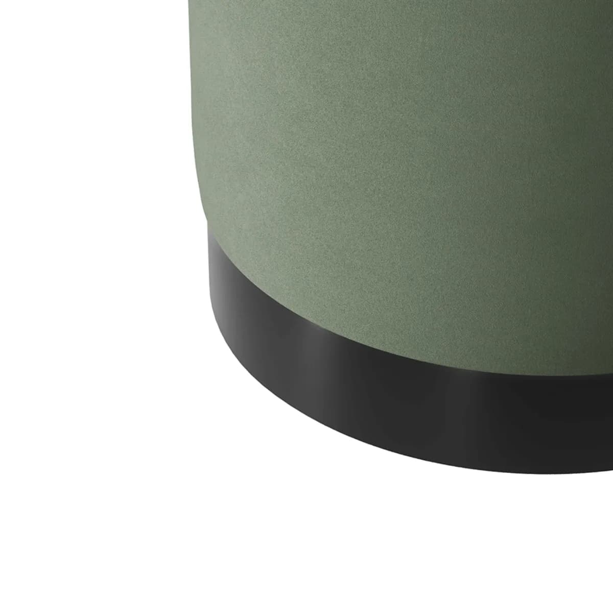 Lara Pouffe Sage Velvet / Matte Black Small