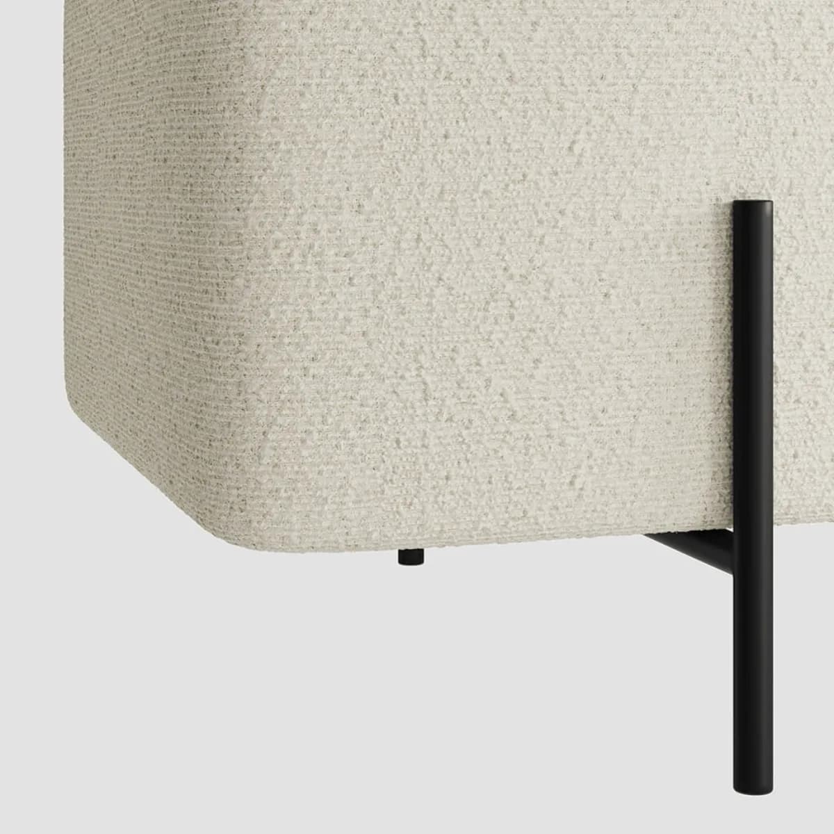 Lola Storage Ottoman Ivory Boucle / Matte Black