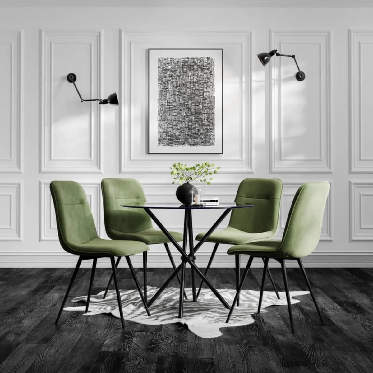 Maxi Moss / Black Dining Chair