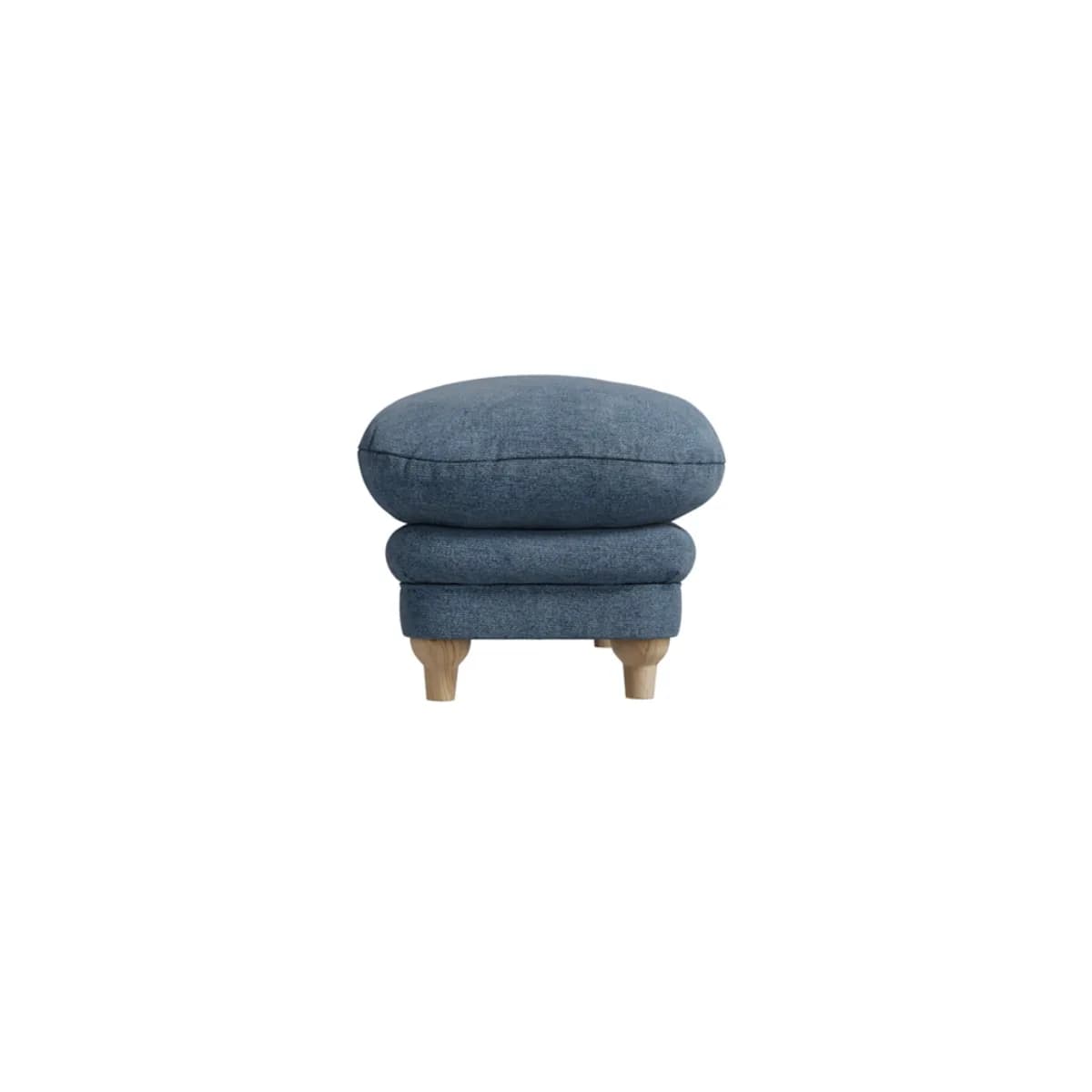 Plumpton Footstool Denim Blue Weave