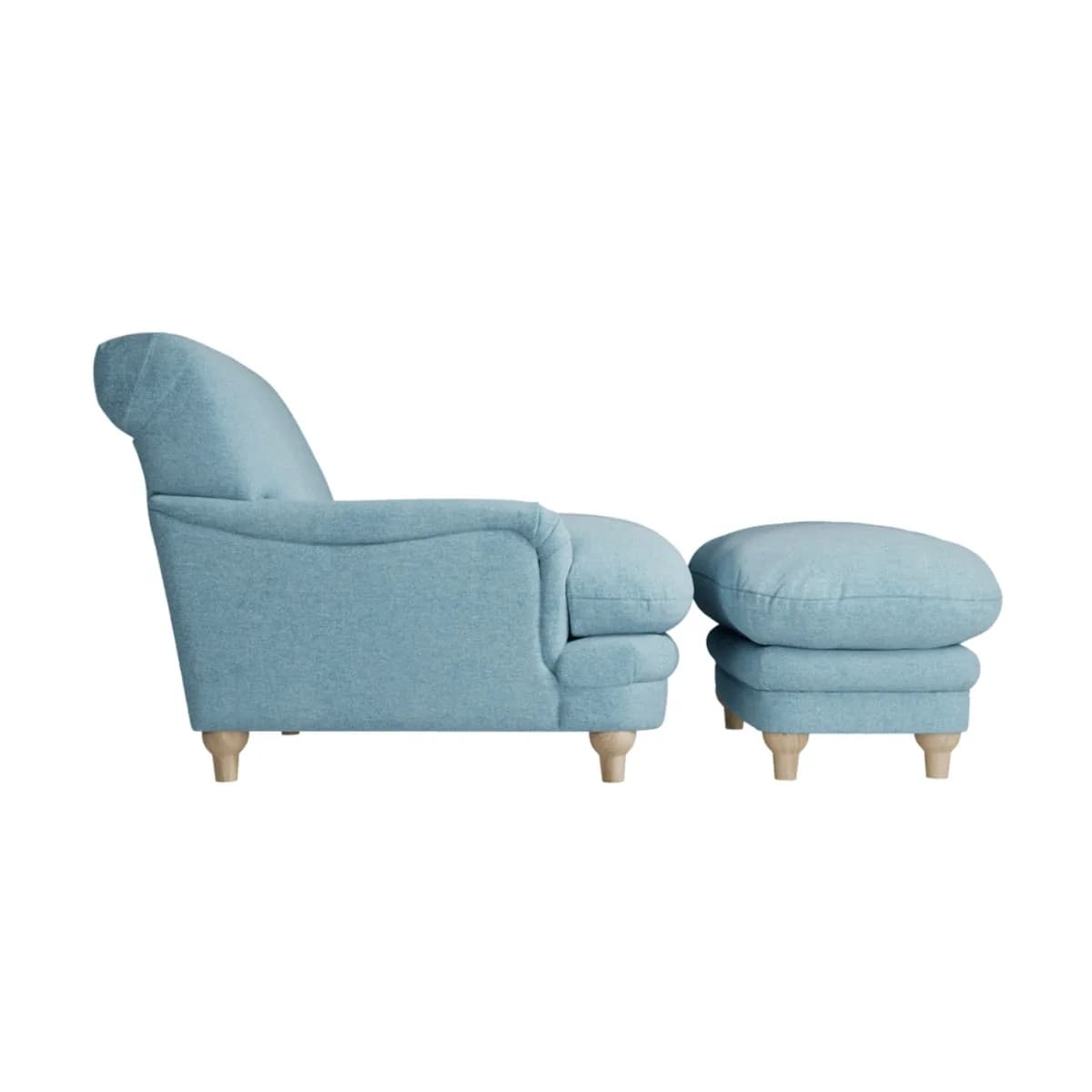 Plumpton Footstool Duck Egg Blue Weave