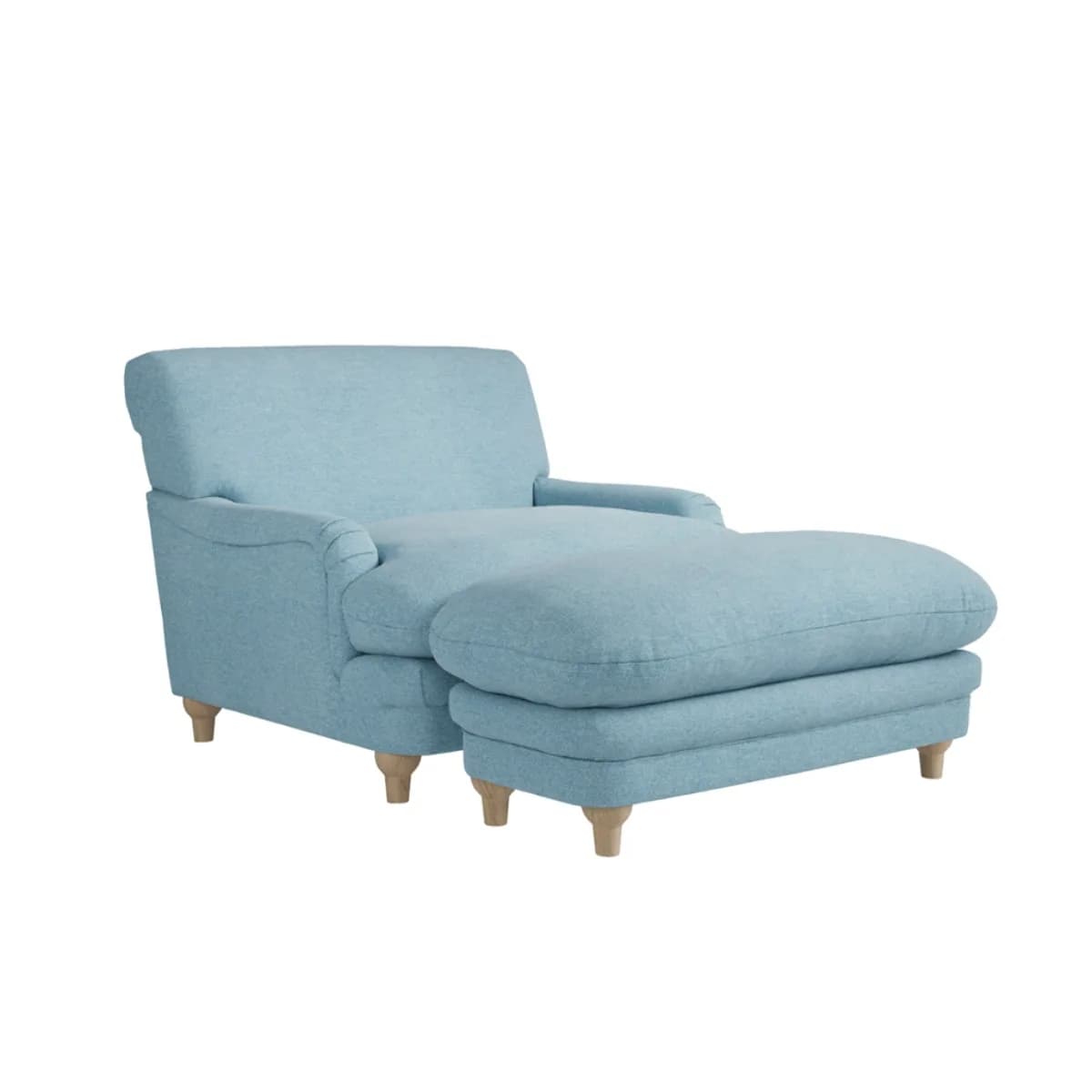 Plumpton Footstool Duck Egg Blue Weave