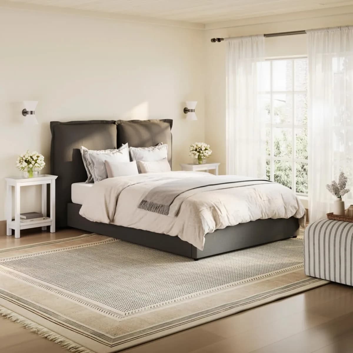 Sunday Deep Grey Super King Size Bed