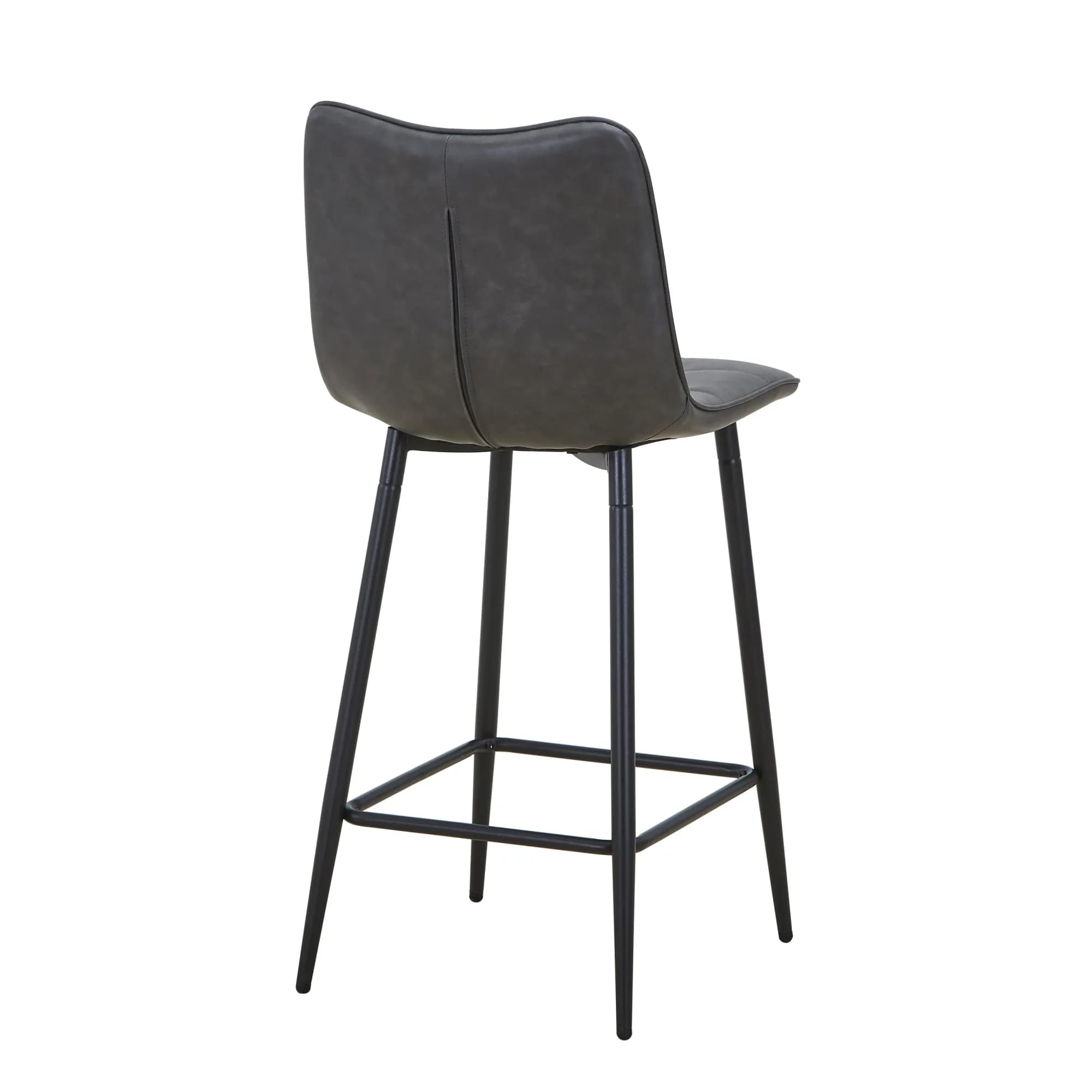 Alnwick Leather Effect Grey Bar Stool