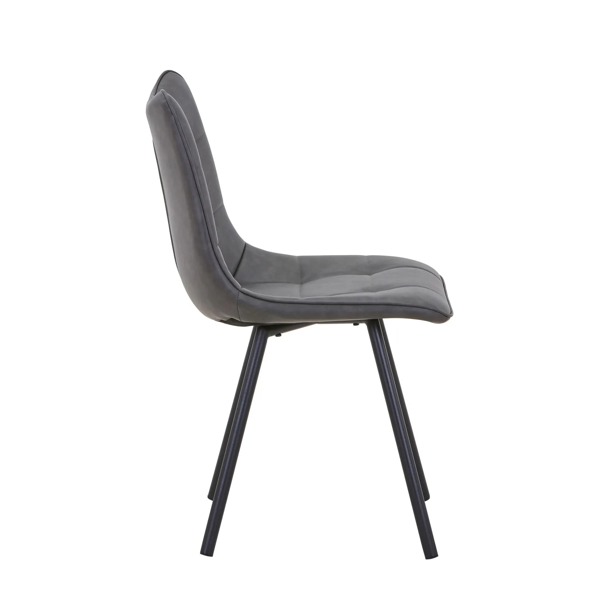 Alnwick Leather Effect Grey Dining Chair