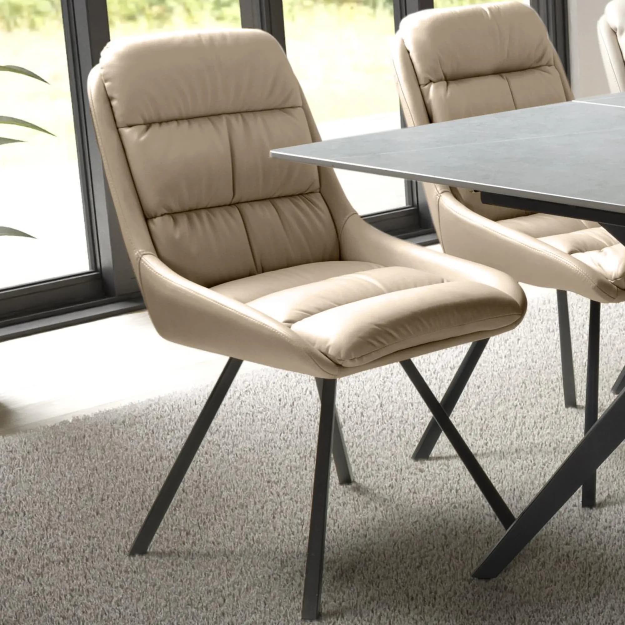 Arnhem Leather Effect Mink Dining Chair