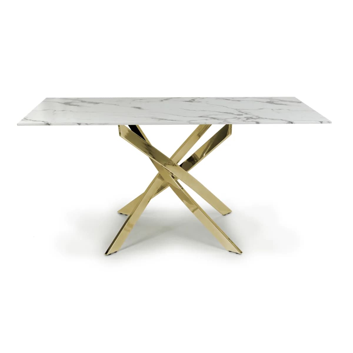 Astoria Medium 1.6m White/Gold Dining Table