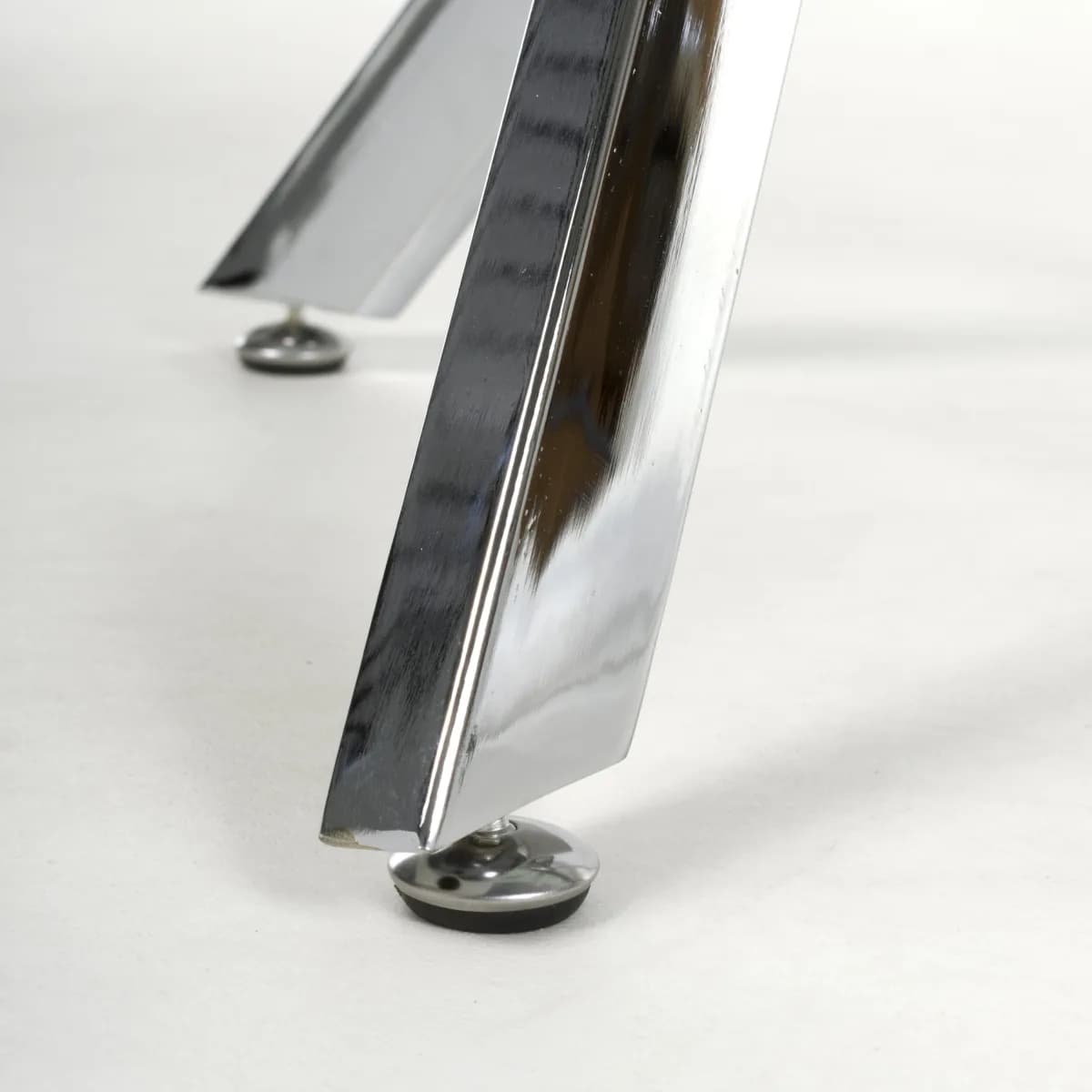 Astoria White/Chrome Console Table