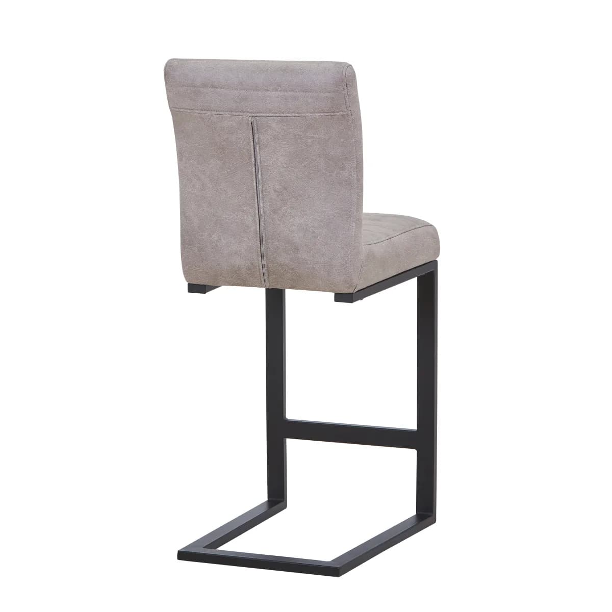 Belvoir Leather Effect Stone Grey Bar Stool