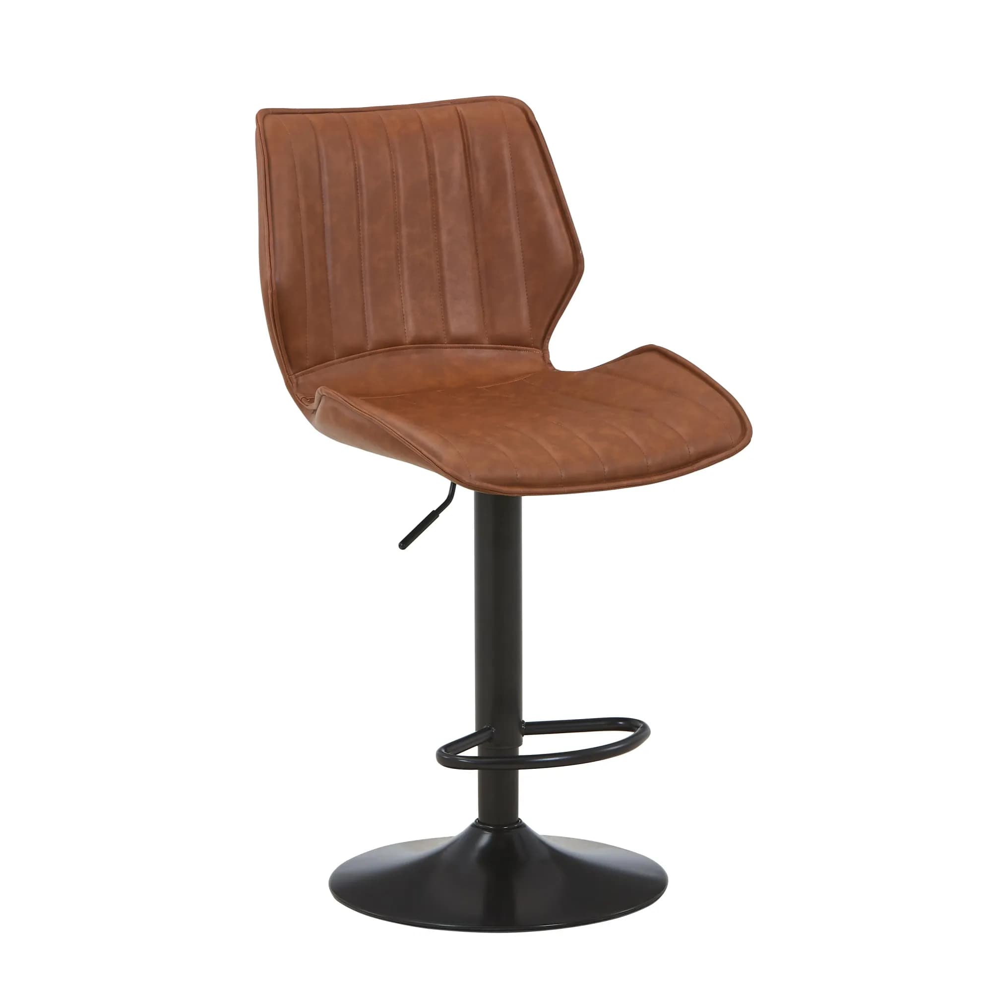 Classic Leather Effect Tuscan Tan Bar Stool