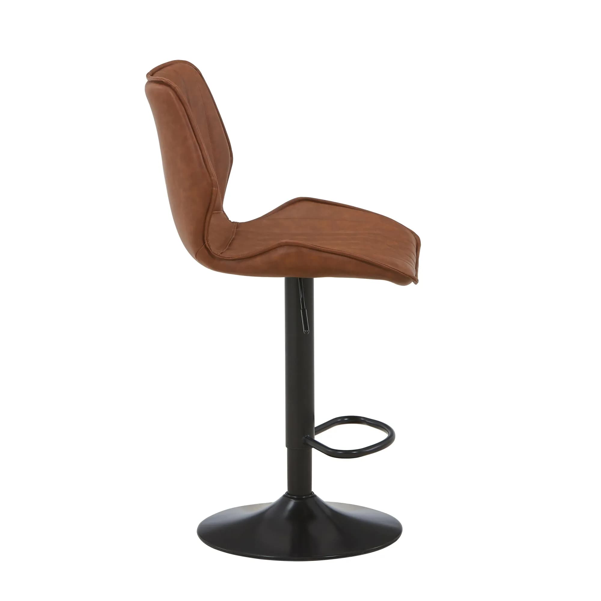 Classic Leather Effect Tuscan Tan Bar Stool