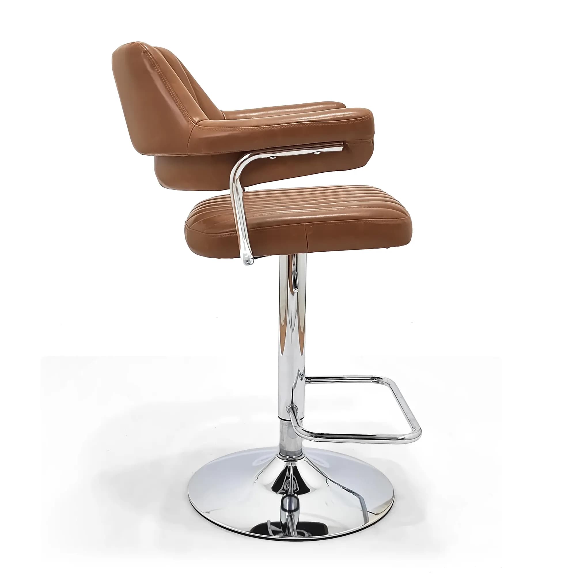 Cortez Leather Effect Tan Bar Stool