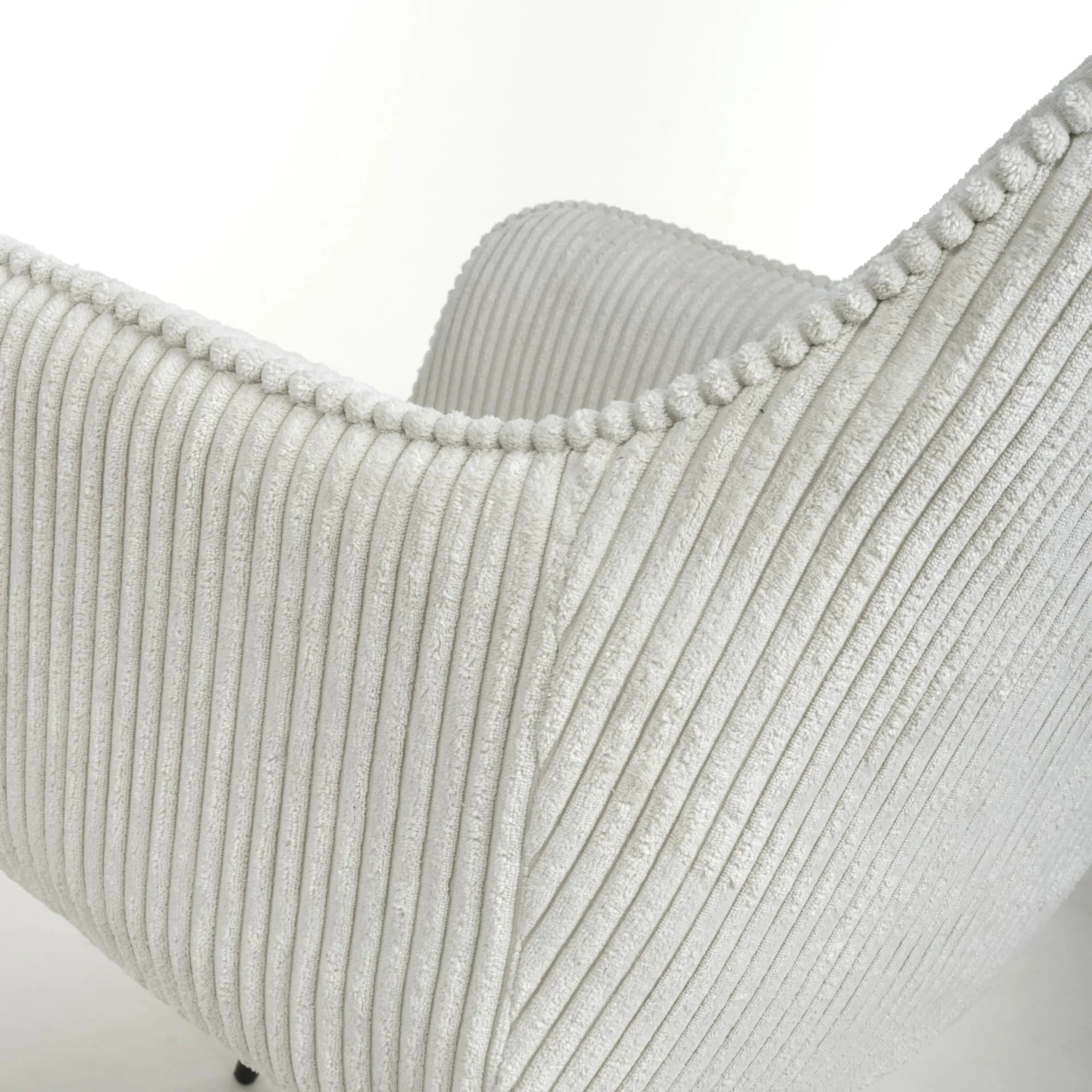 Denver Corduroy White Dining Chair