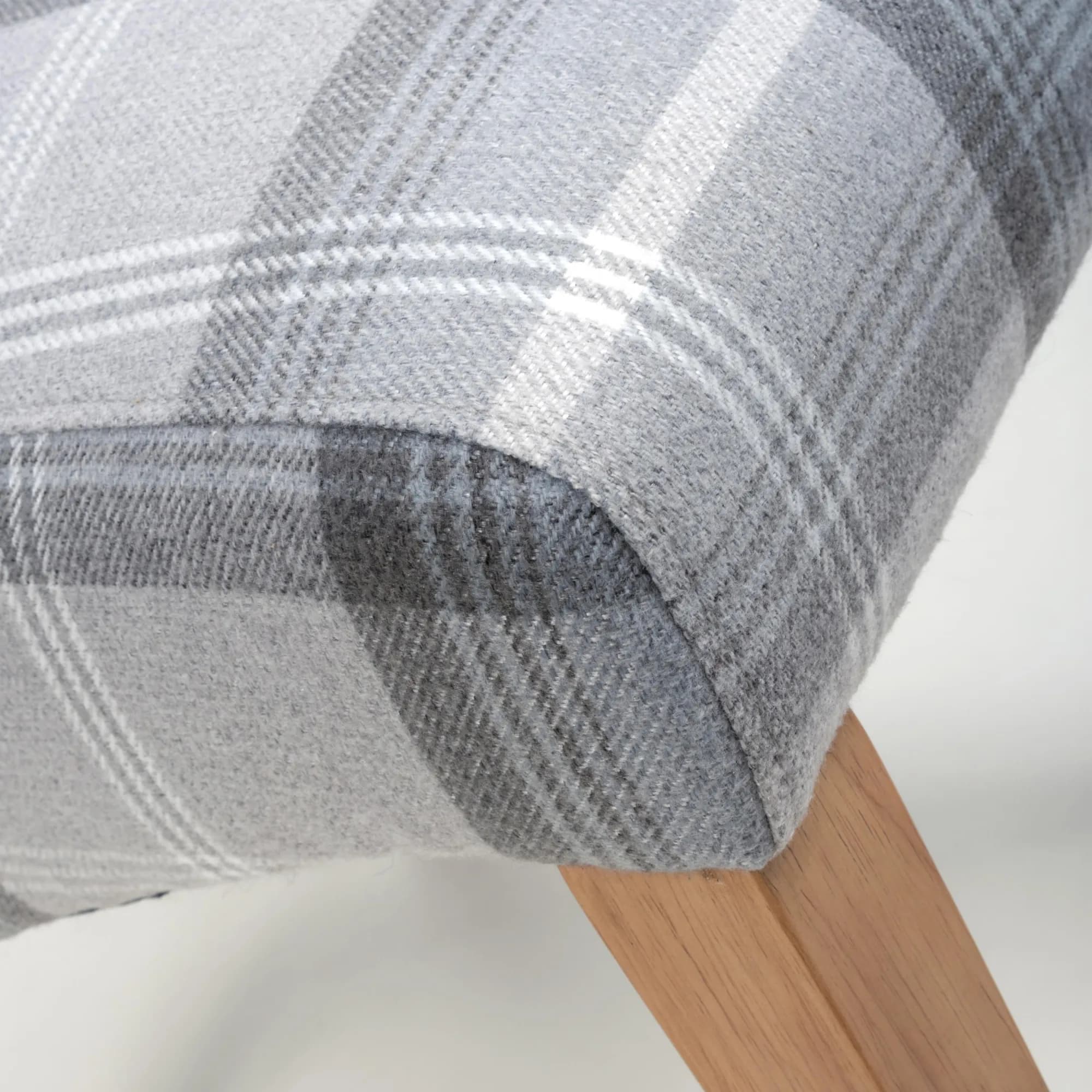 Karta Scroll Back Check Grey Dining Chair