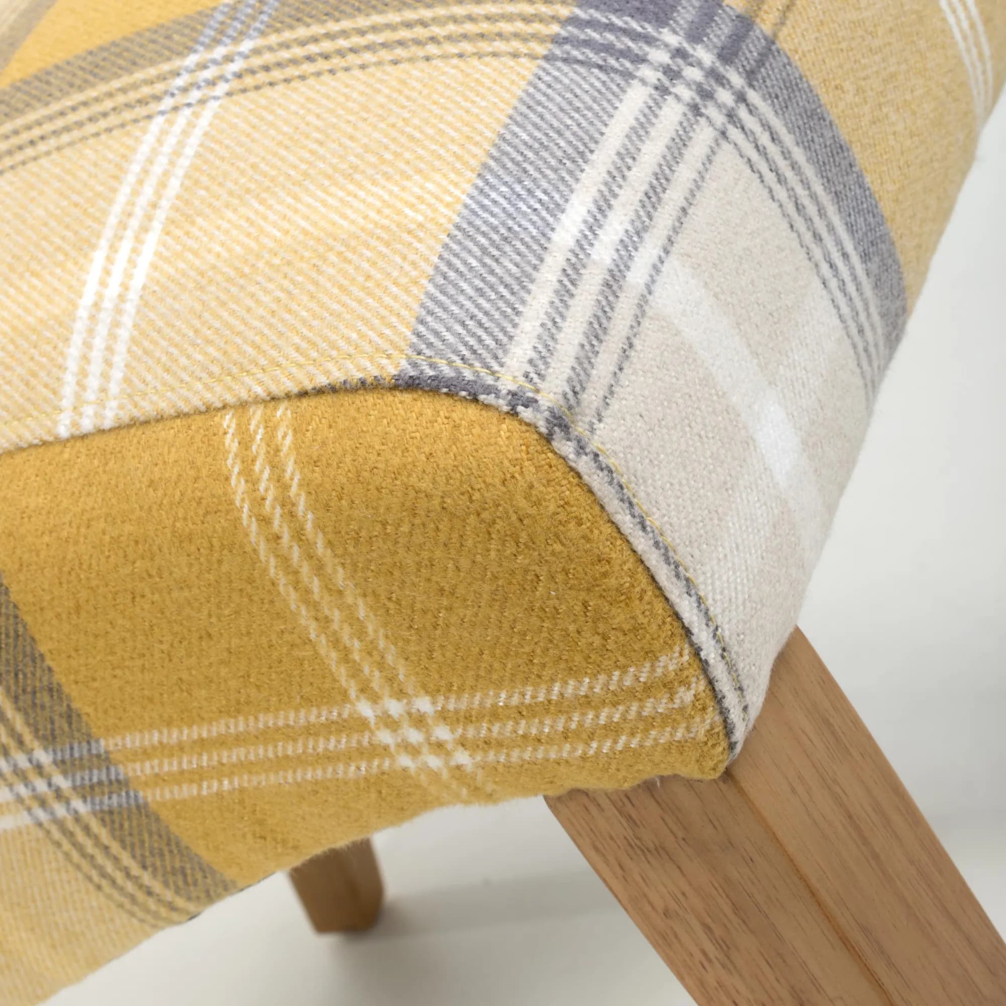 Karta Scroll Back Check Yellow Dining Chair