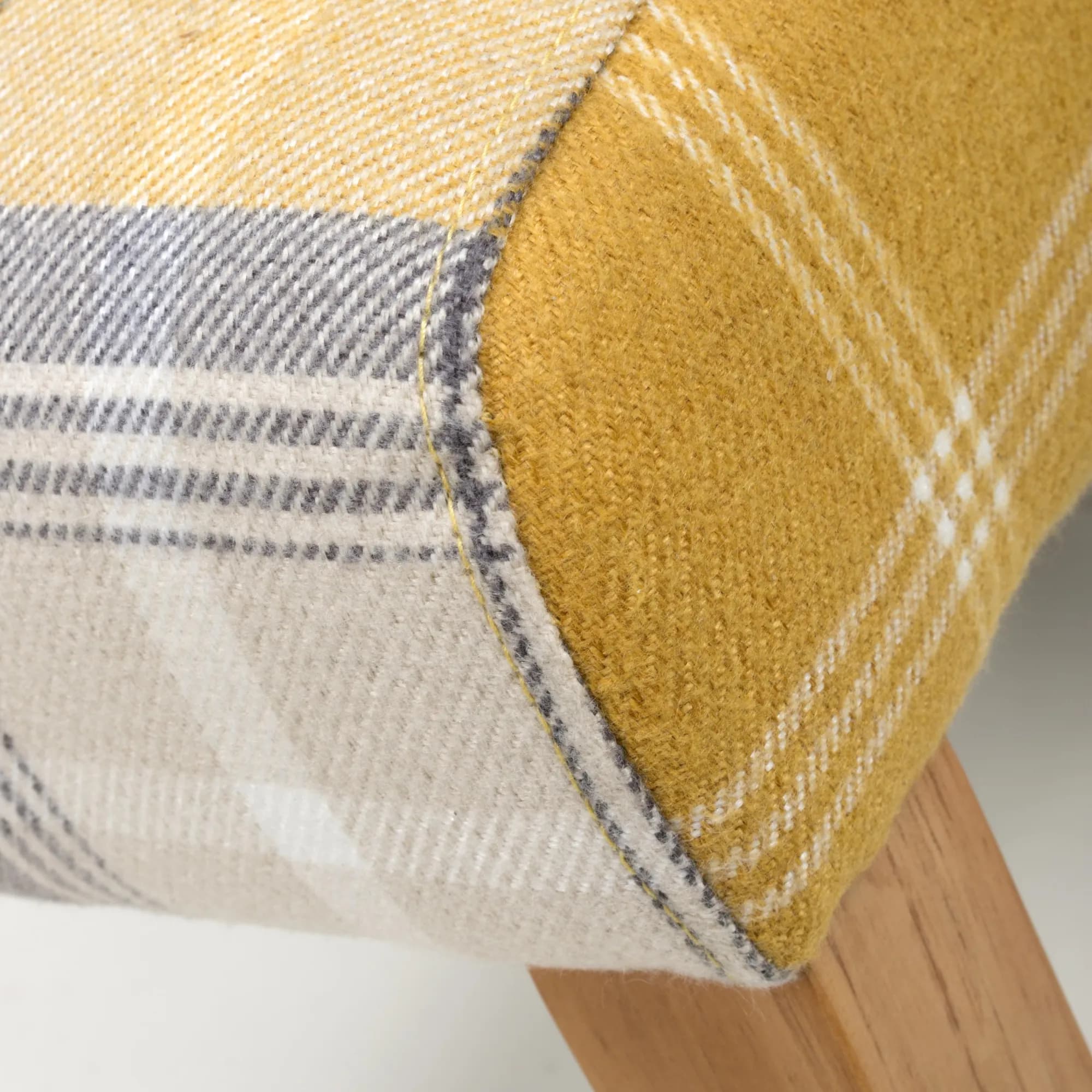 Karta Scroll Back Check Yellow Dining Chair