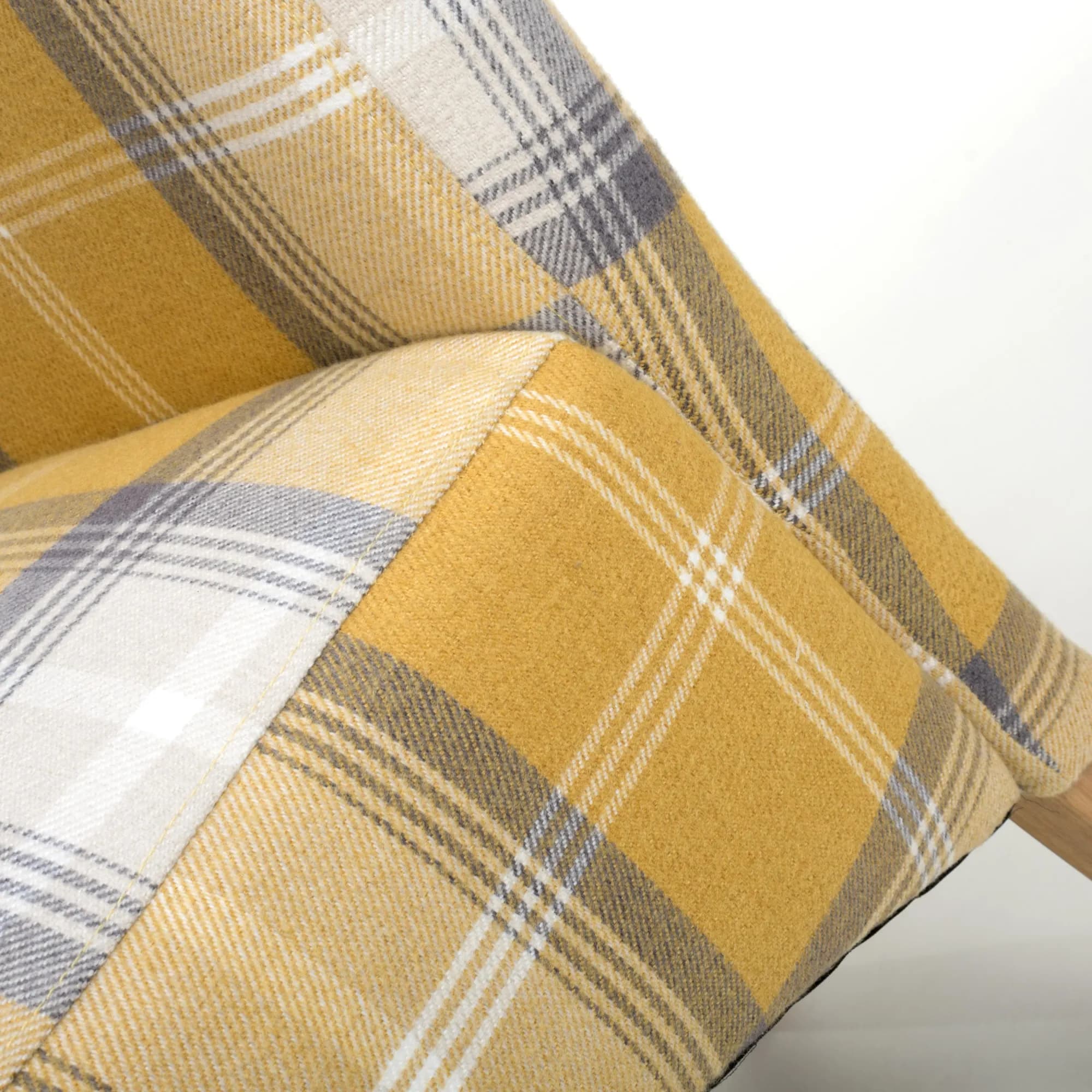 Karta Scroll Back Check Yellow Dining Chair