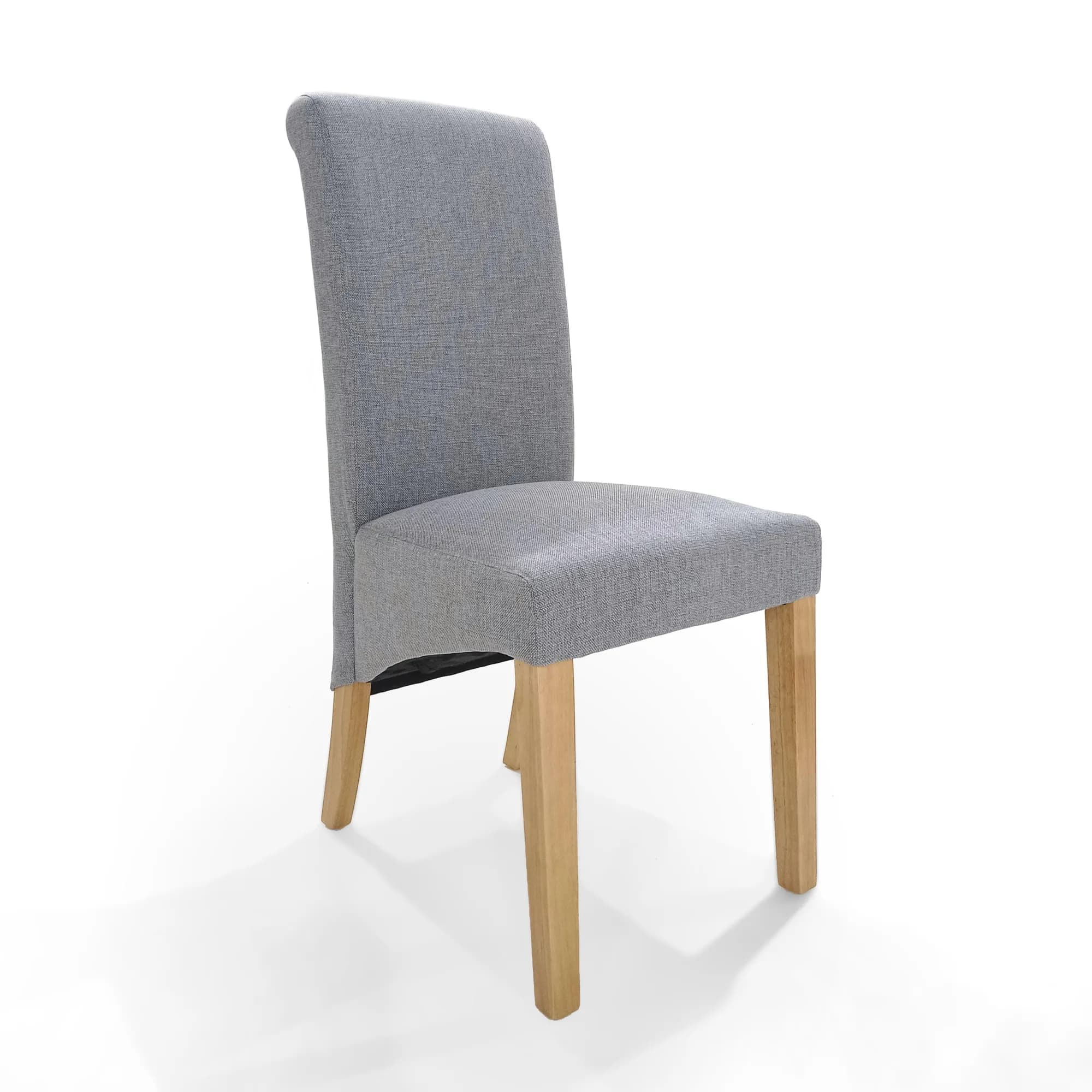 Karta Scroll Back Tweed Grey Dining Chair