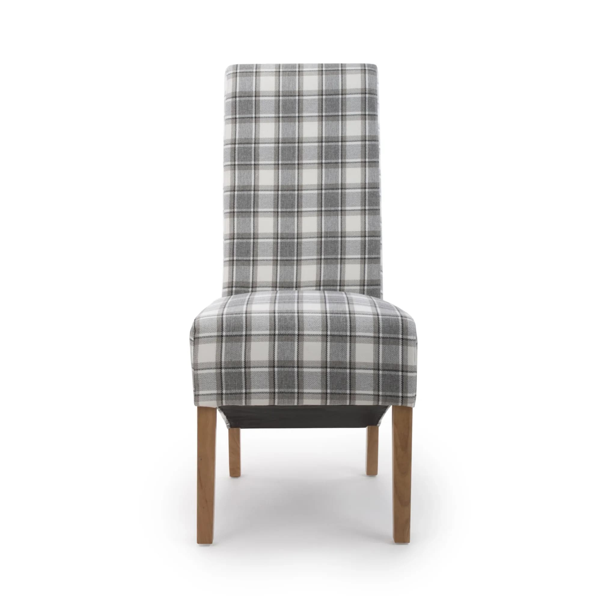 Krista Roll Back Herringbone Check Cappuccino Dining Chair
