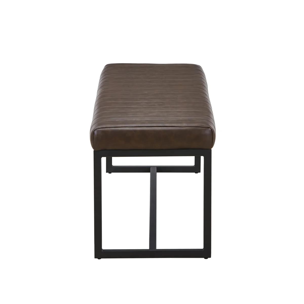 Ludlow Leather Effect Brown Bench