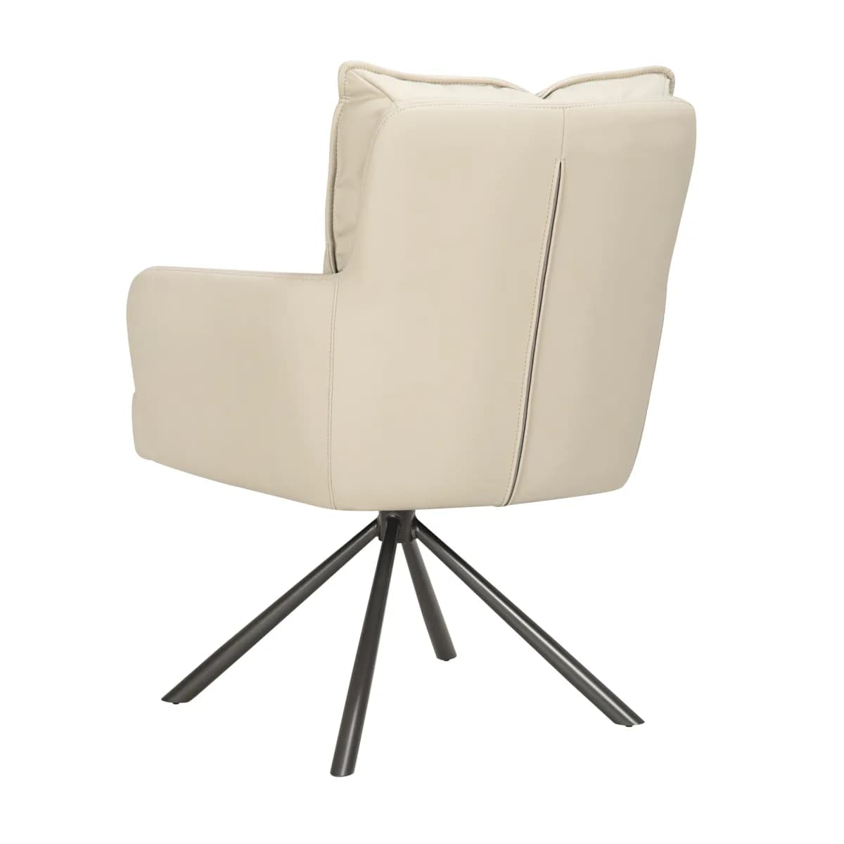Luxe Leather Effect Taupe Dining Chair