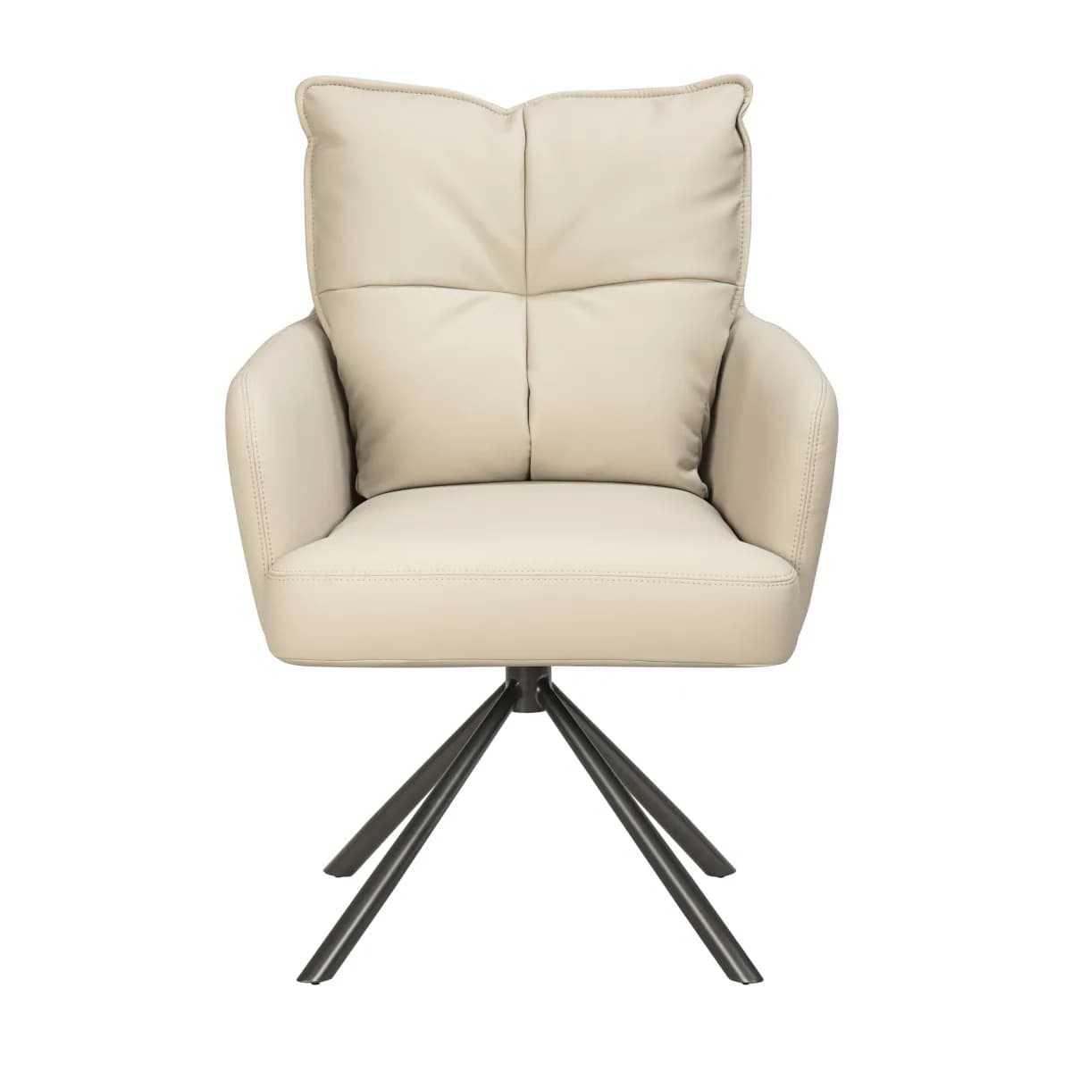 Luxe Leather Effect Taupe Dining Chair