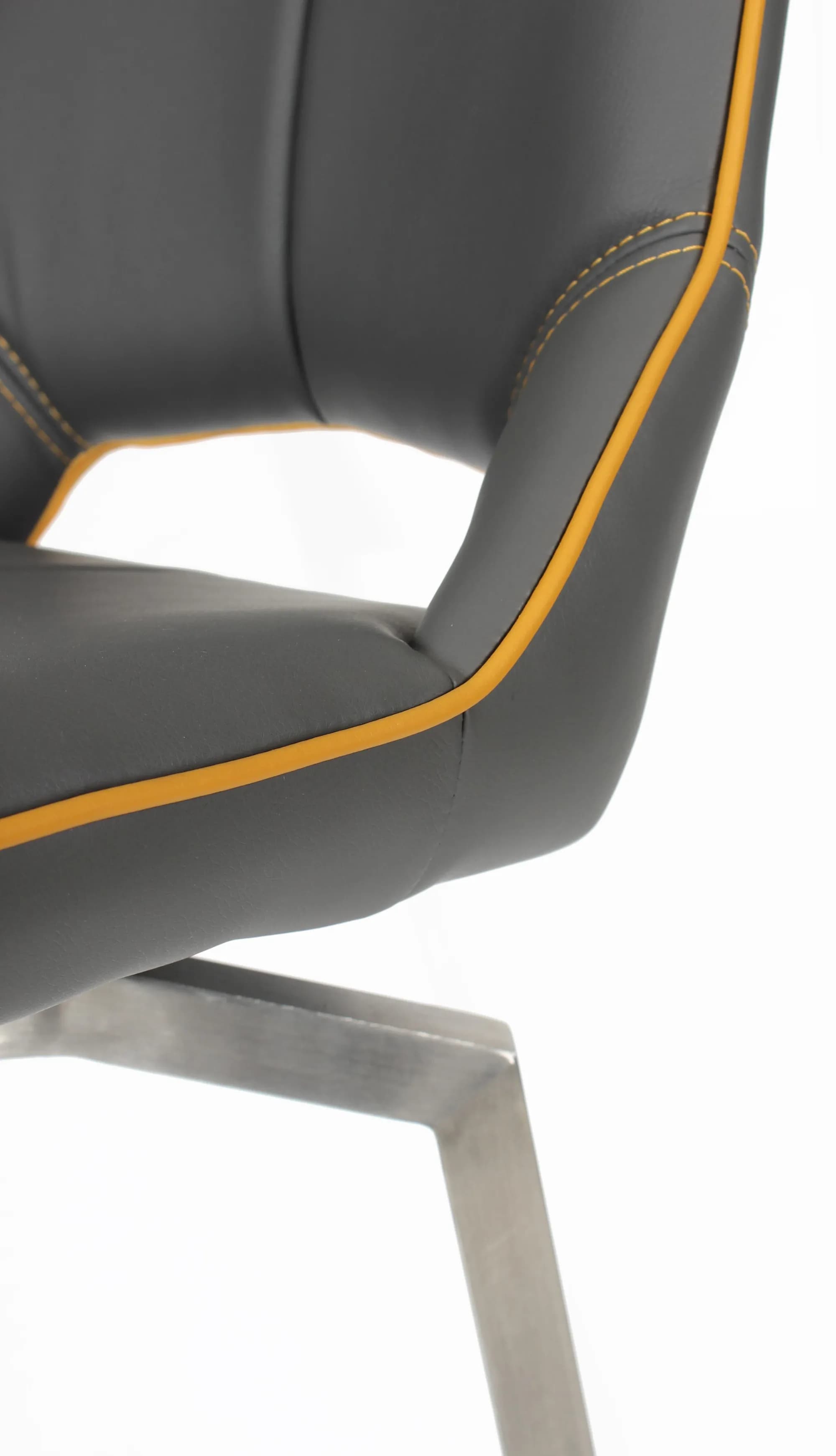 Mako Swivel Leather Effect Graphite Grey Bar Chair