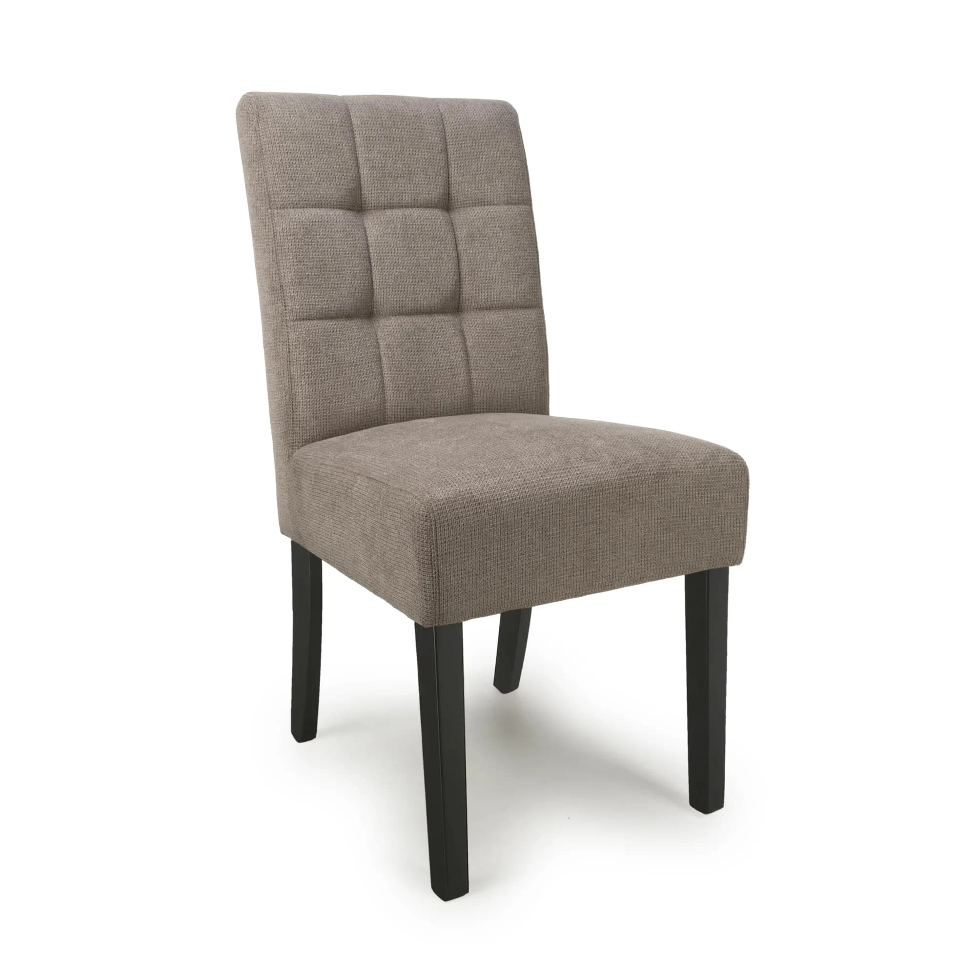 Moseley Flax Effect Light Brown Dining Chair in Black Legs