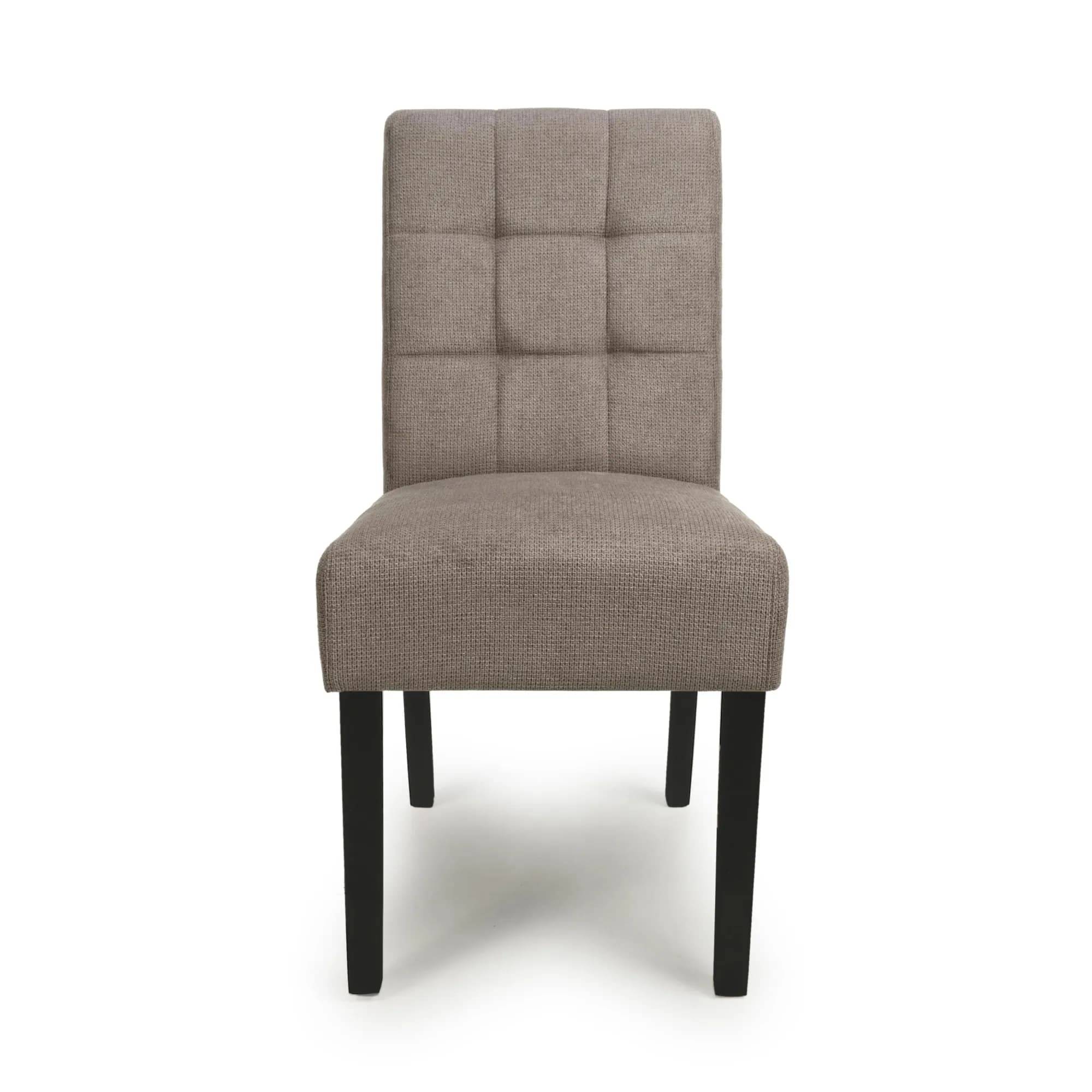Moseley Flax Effect Light Brown Dining Chair in Black Legs