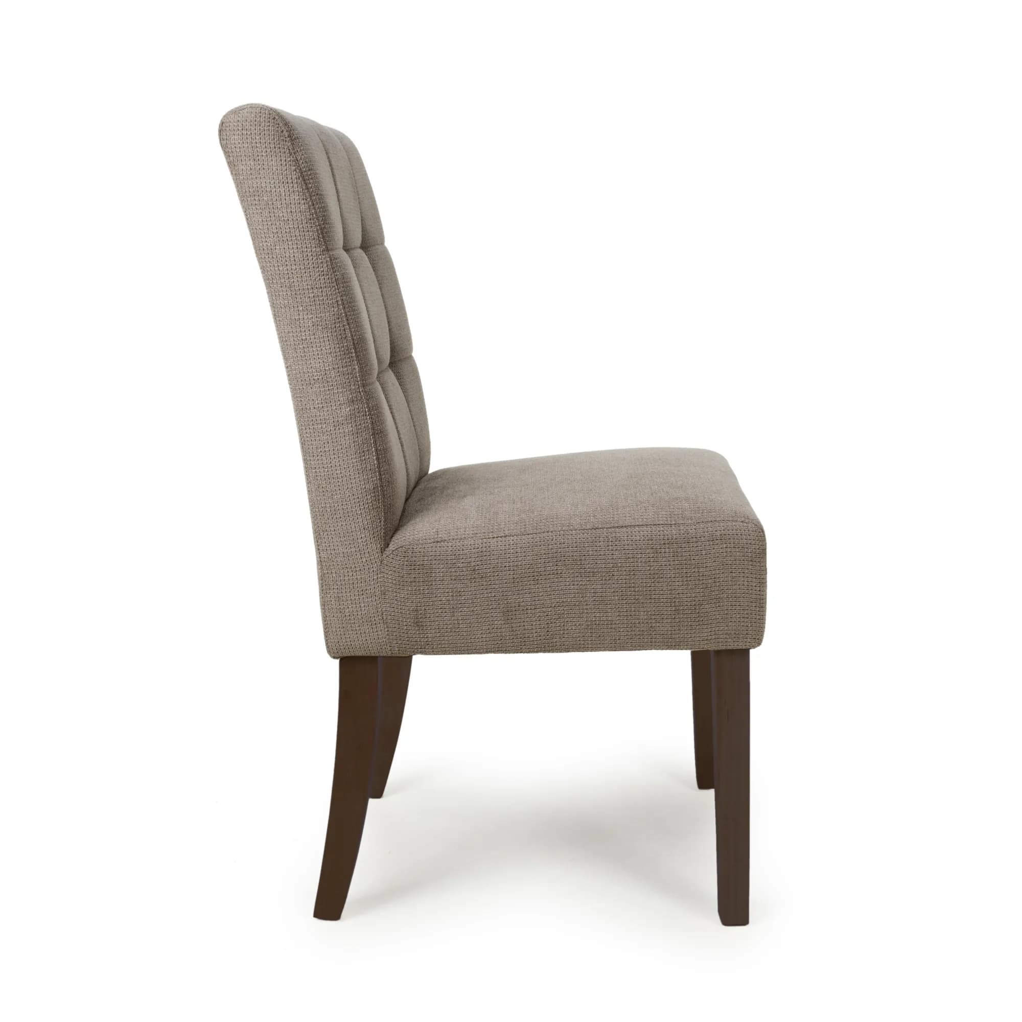 Moseley Flax Effect Light Brown Dining Chair in Walnut Legs
