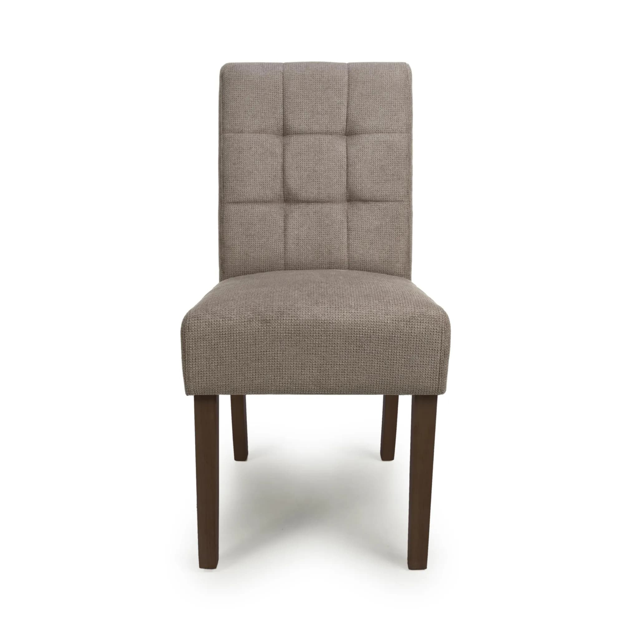 Moseley Flax Effect Light Brown Dining Chair in Walnut Legs