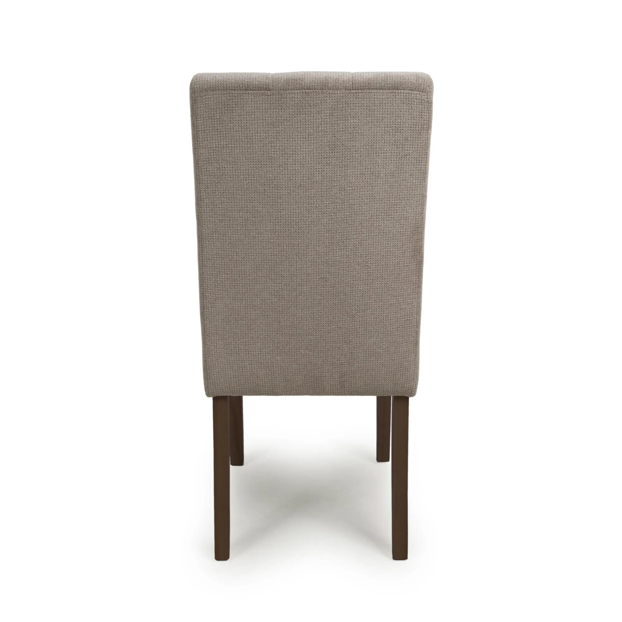 Moseley Flax Effect Light Brown Dining Chair in Walnut Legs
