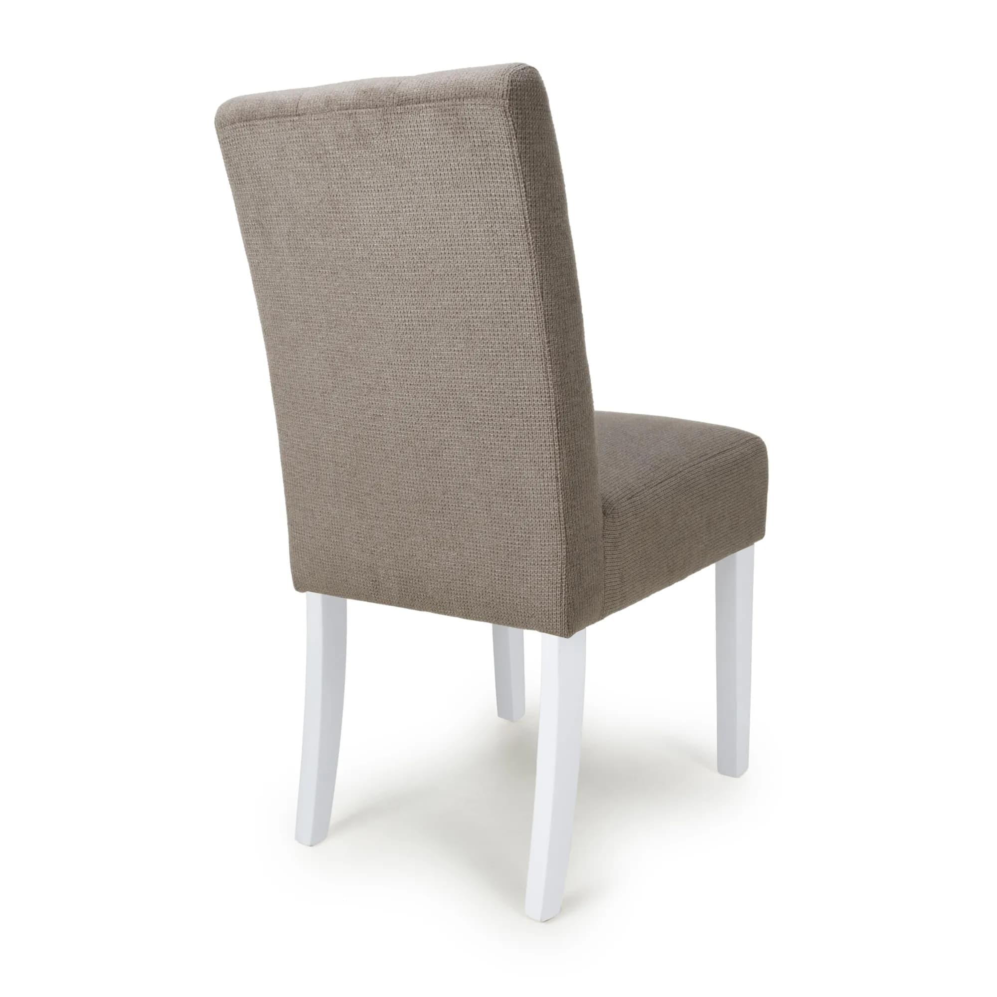 Moseley Flax Effect Light Brown Dining Chair in White Legs