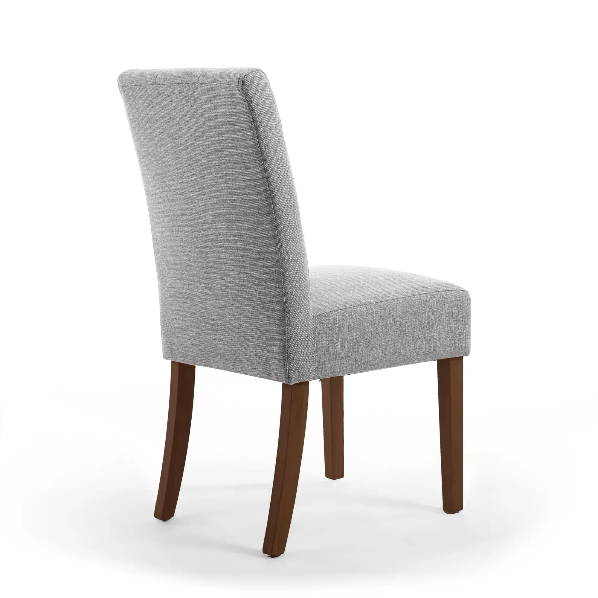 Moseley Linen Effect Silver Grey in Walnut Legs